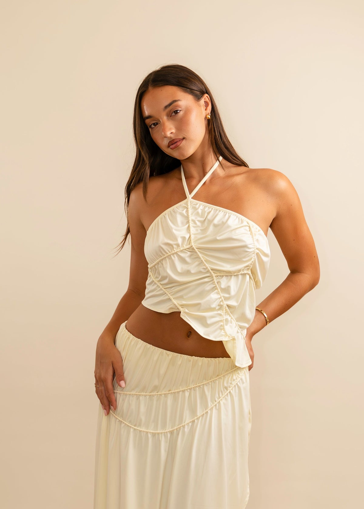Fleur Asymmetric Halter Top