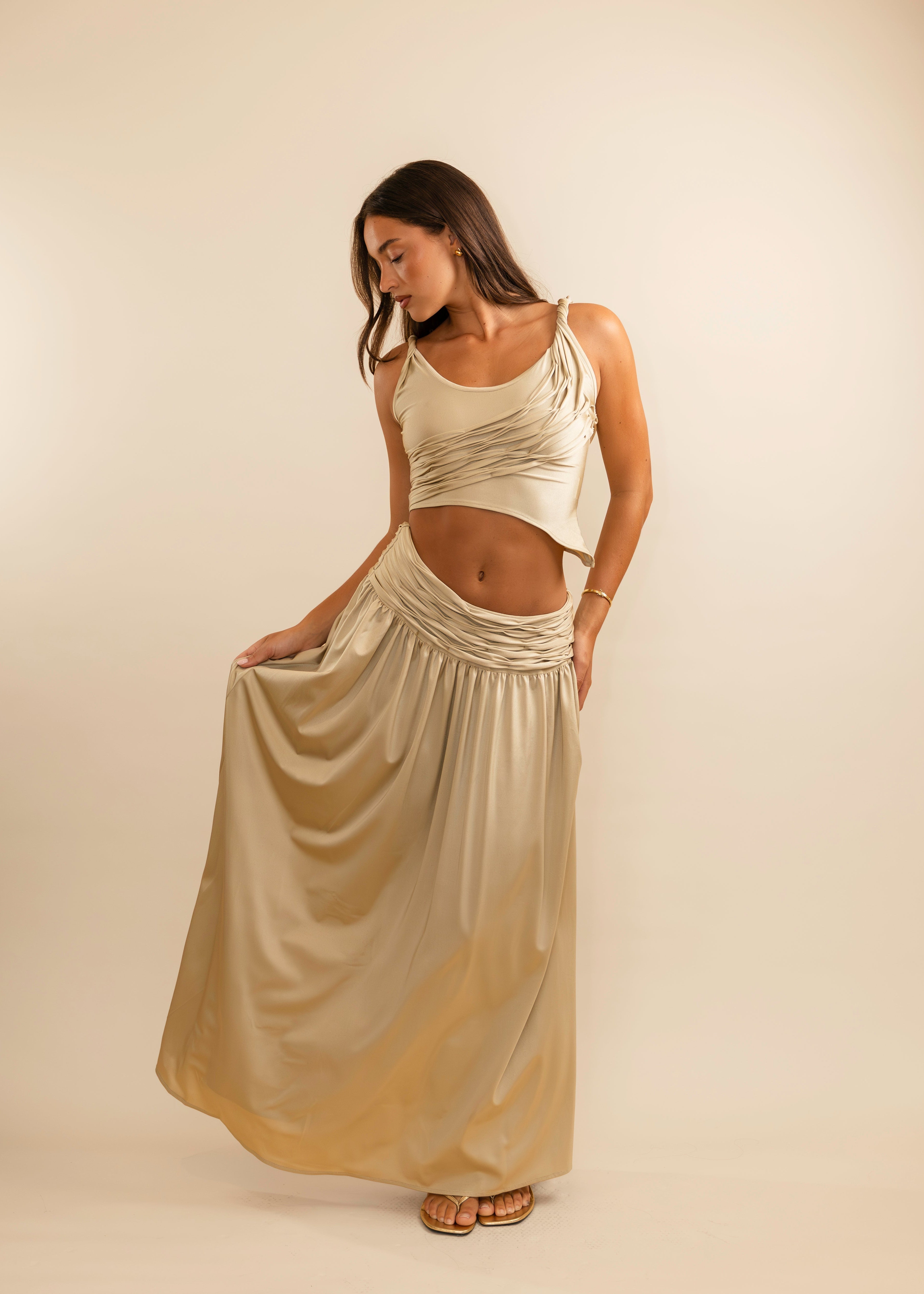 Calypso Ruched Maxi Set