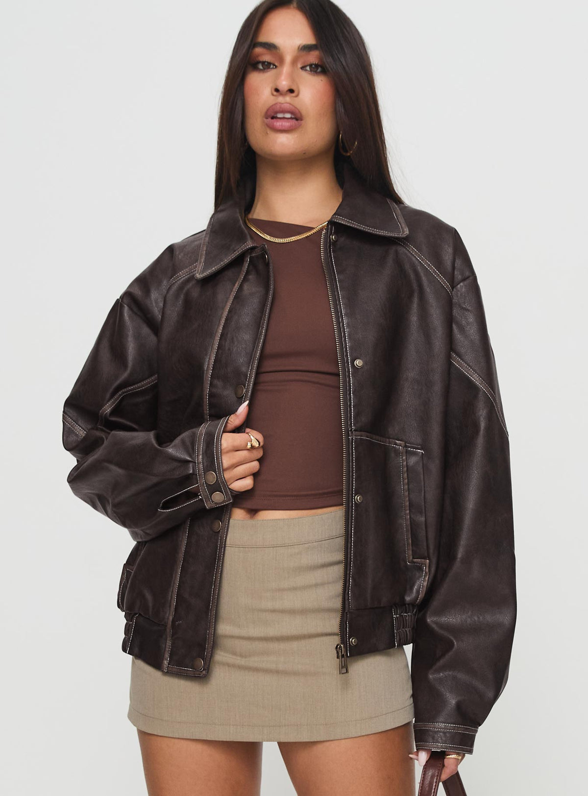 Brielle Faux Leather Jacket