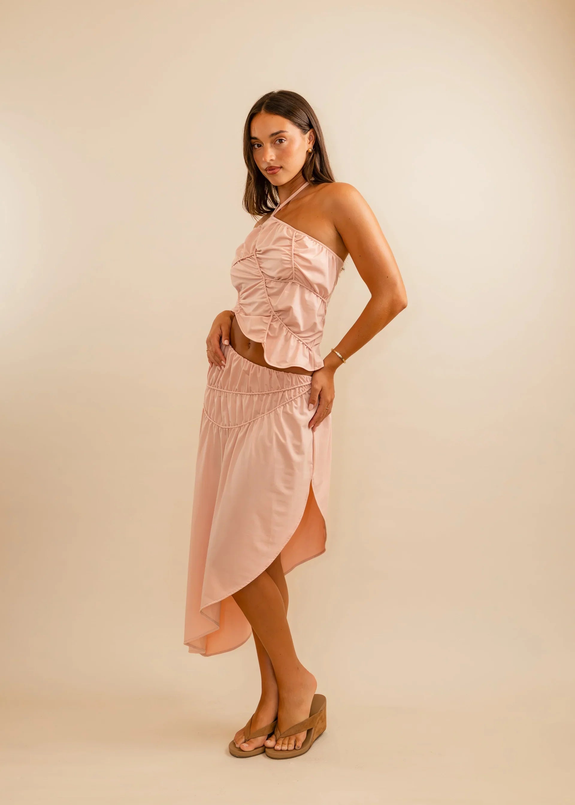 Fleur Asymmetric Midi Skirt