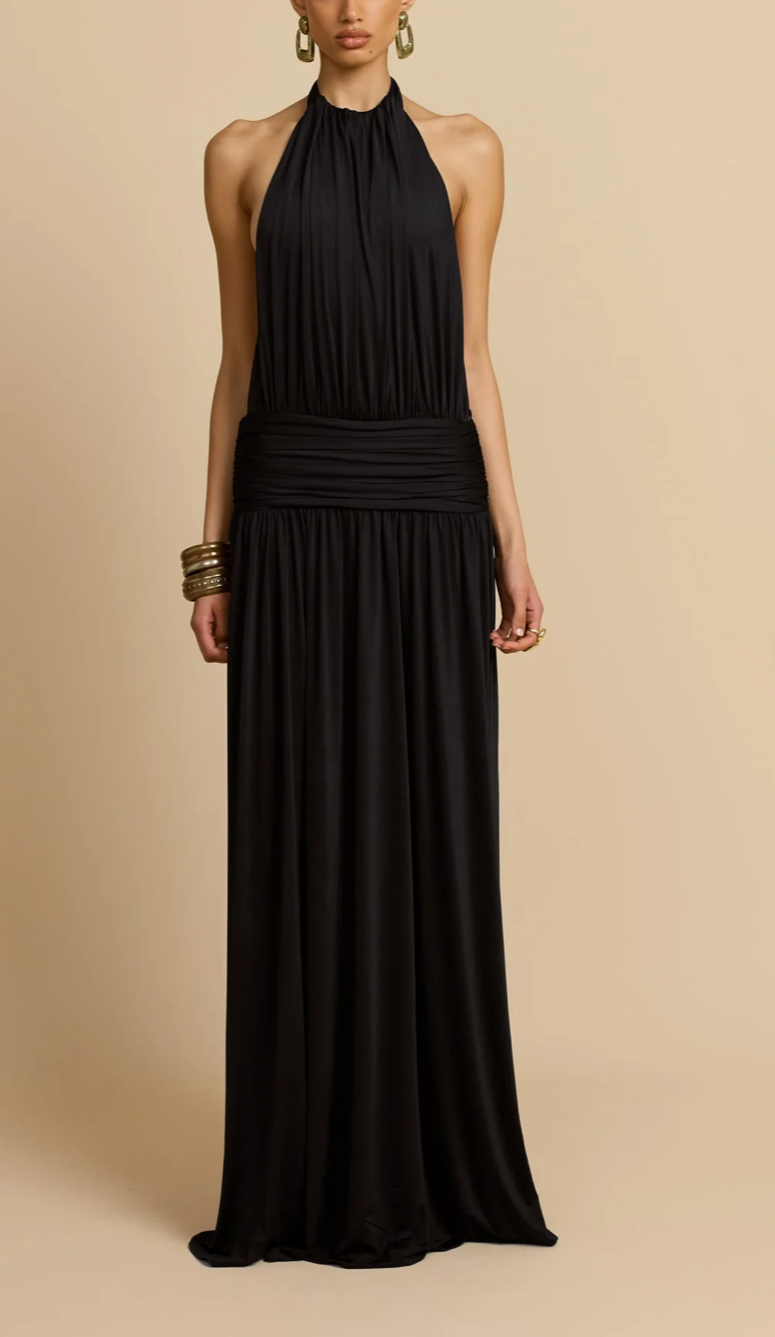 Liraya Draped Halter Maxi Dress
