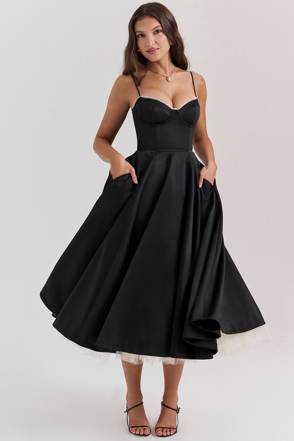 Marivelle Satin Midi Dress