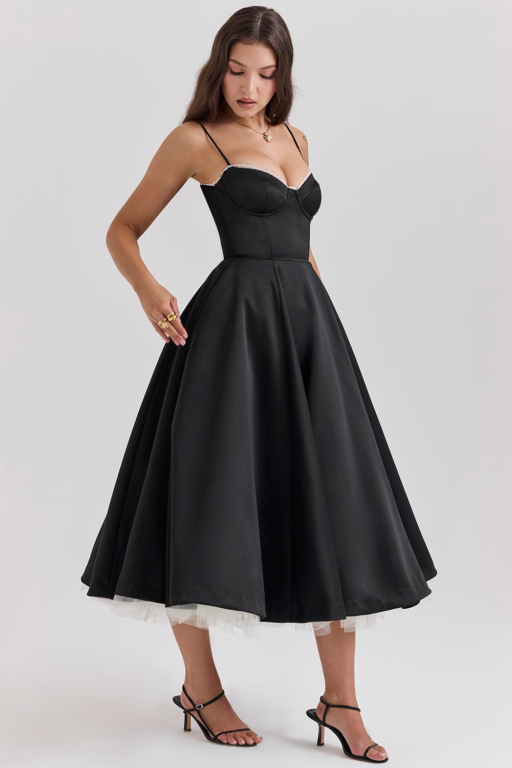 Marivelle Satin Midi Dress