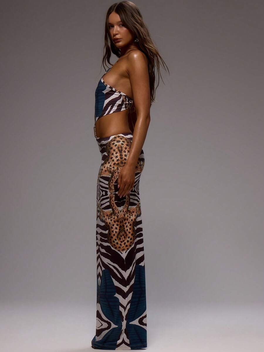 Zaviera Halter Maxi Dress