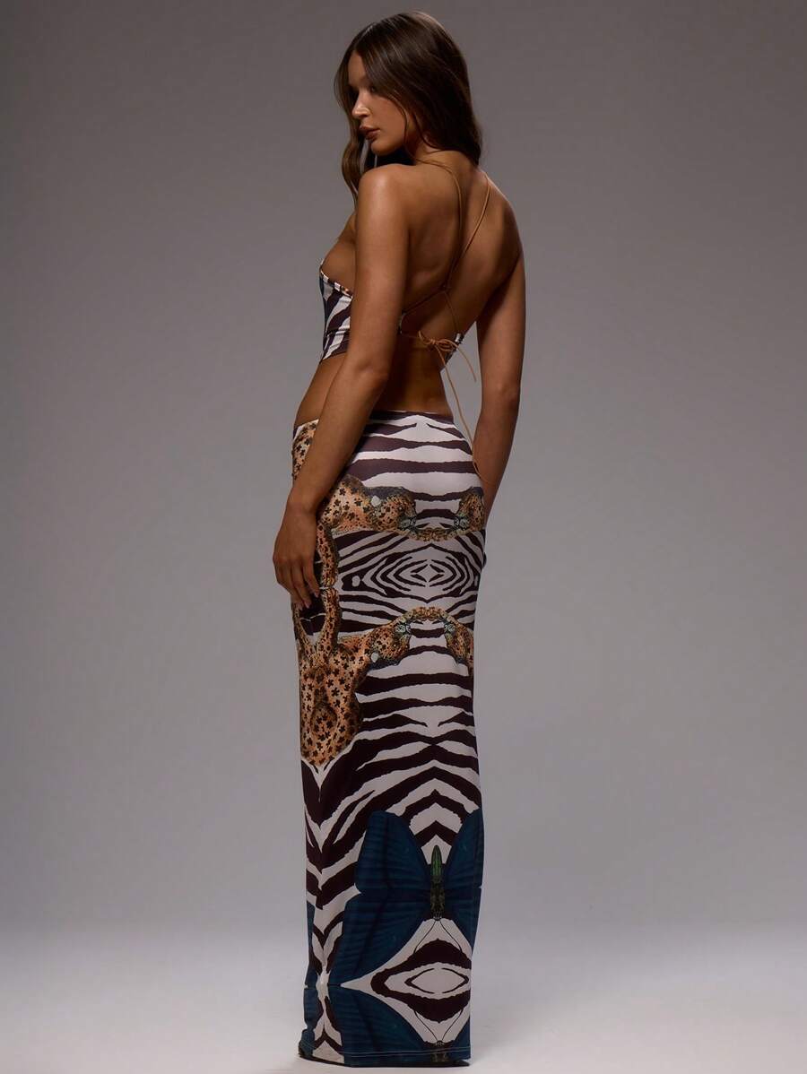 Zaviera Halter Maxi Dress