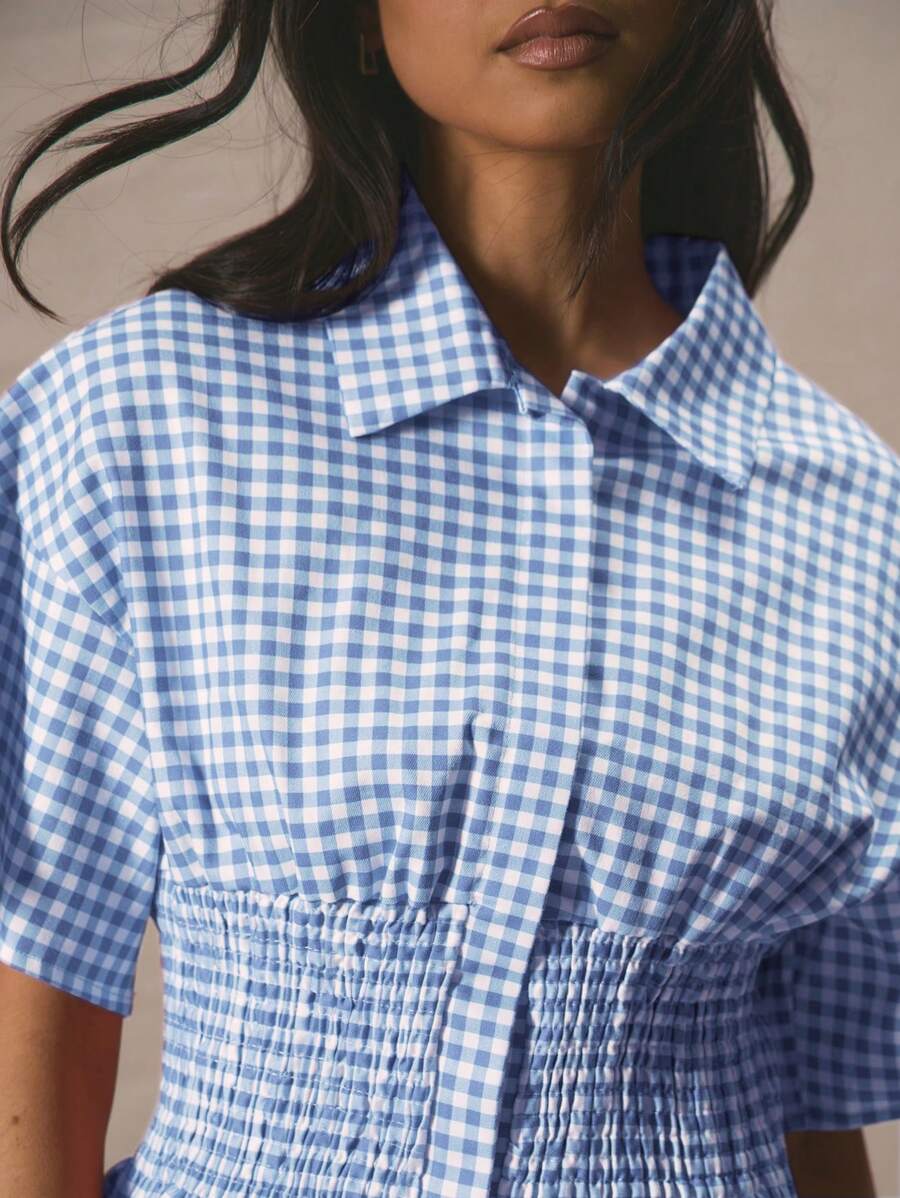 Gingham Smocked Set