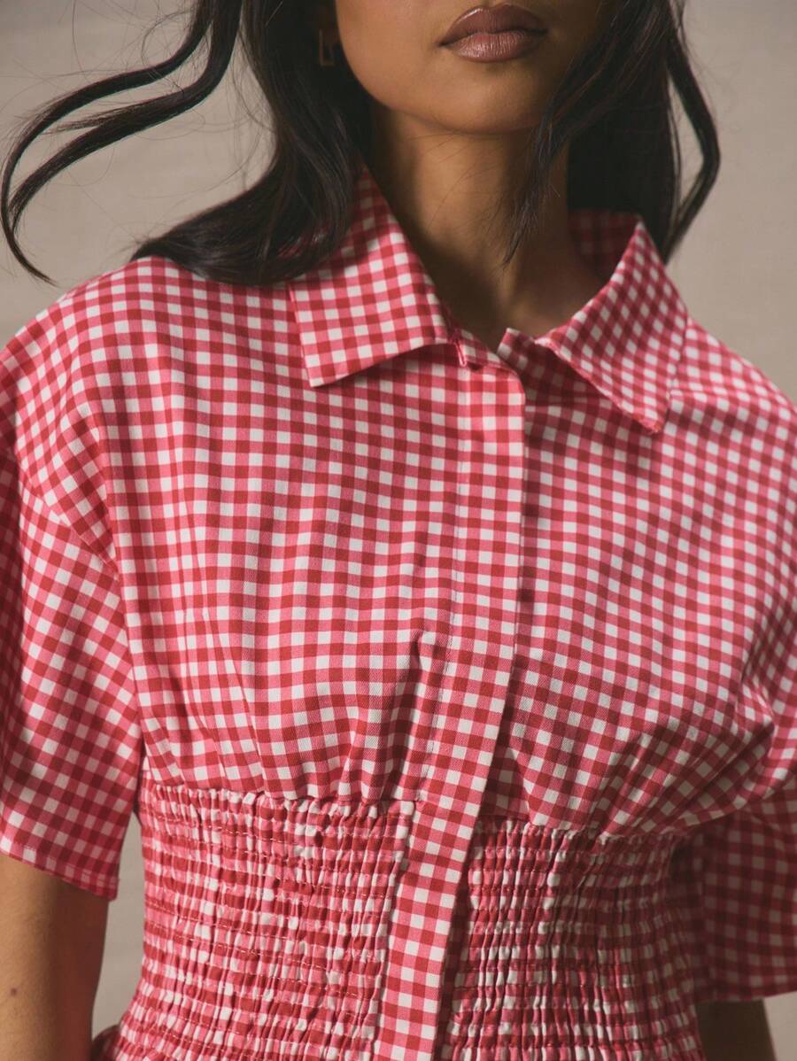 Gingham Smocked Set