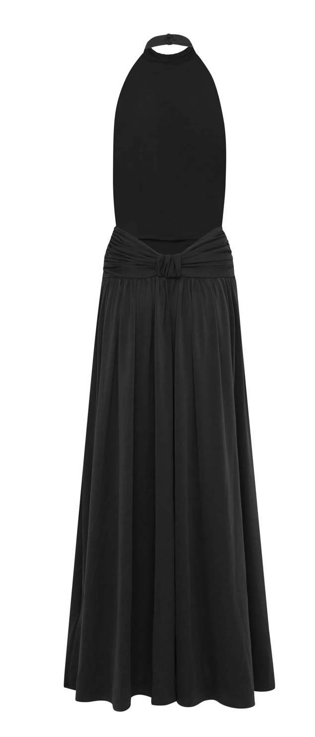 Liraya Draped Halter Maxi Dress