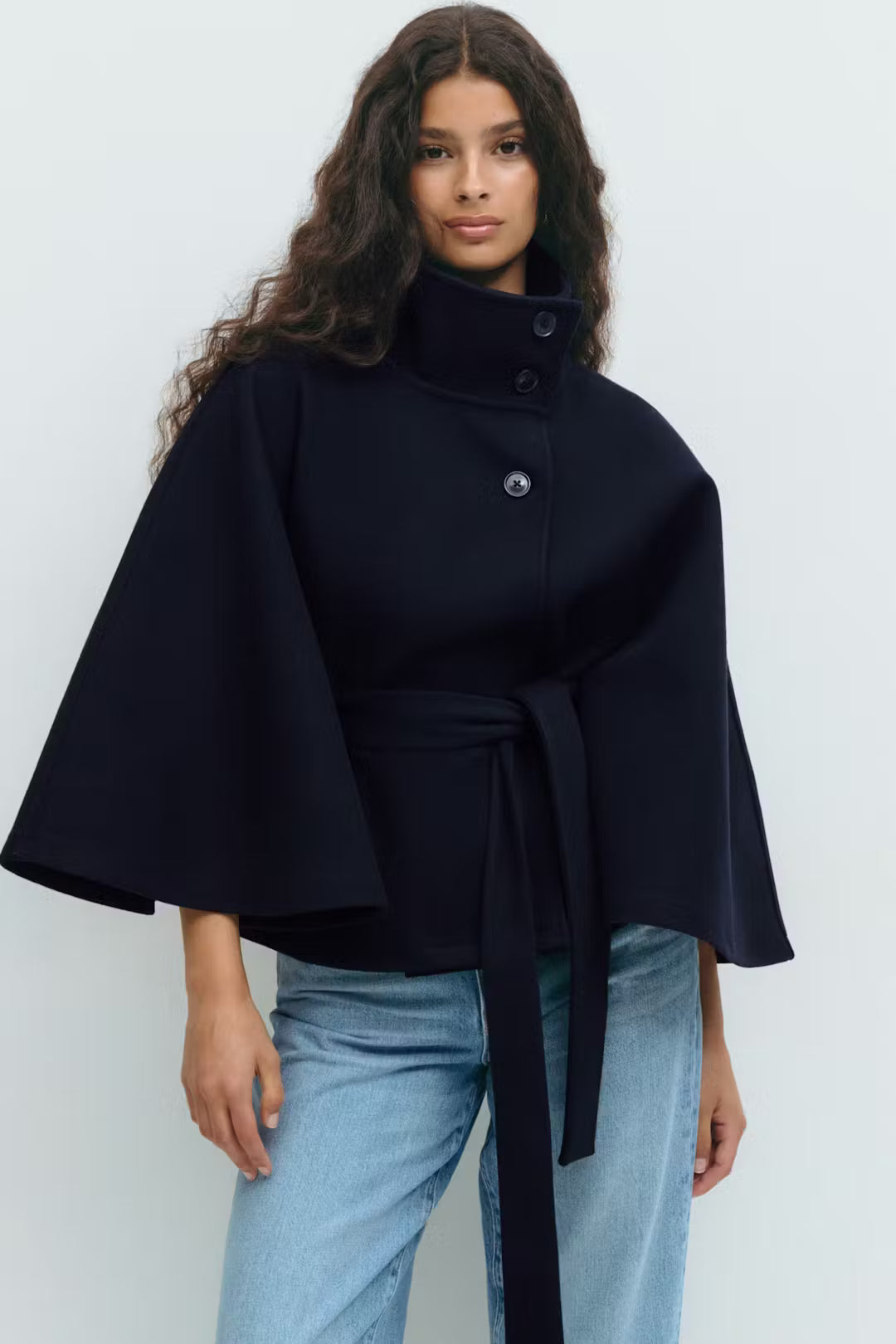 Aveline Belted Cape Coat