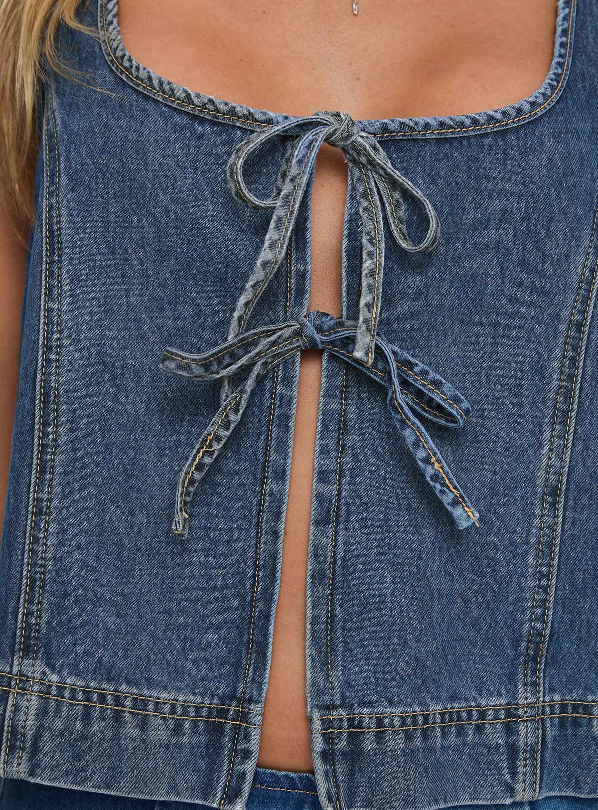 Elisa Denim Tie Top