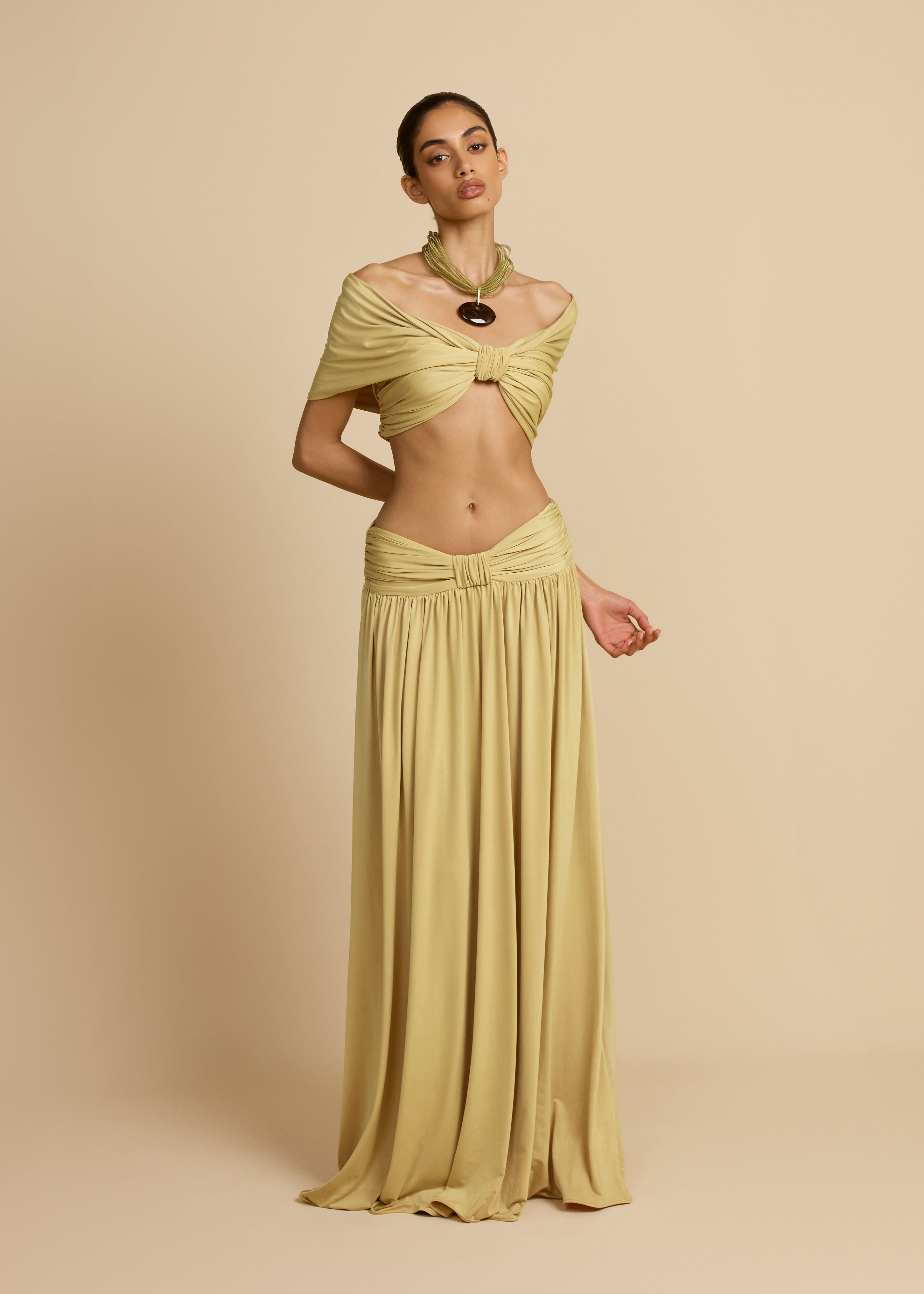 Alessia Ruched Maxi Skirt