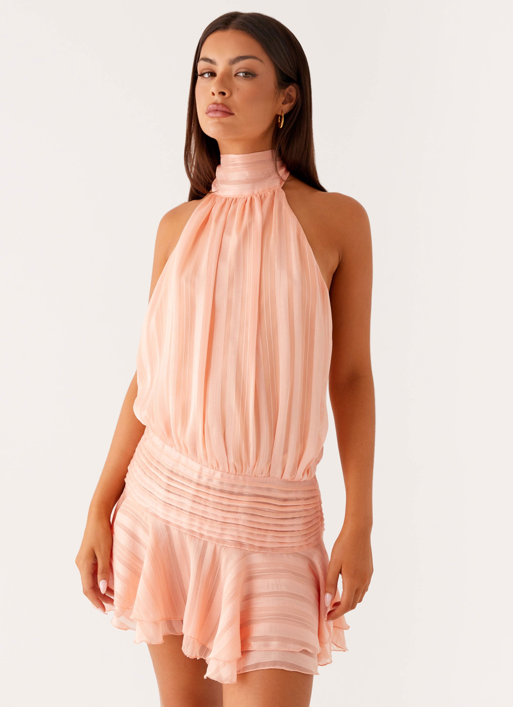 Willow Chiffon Halter Mini Dress