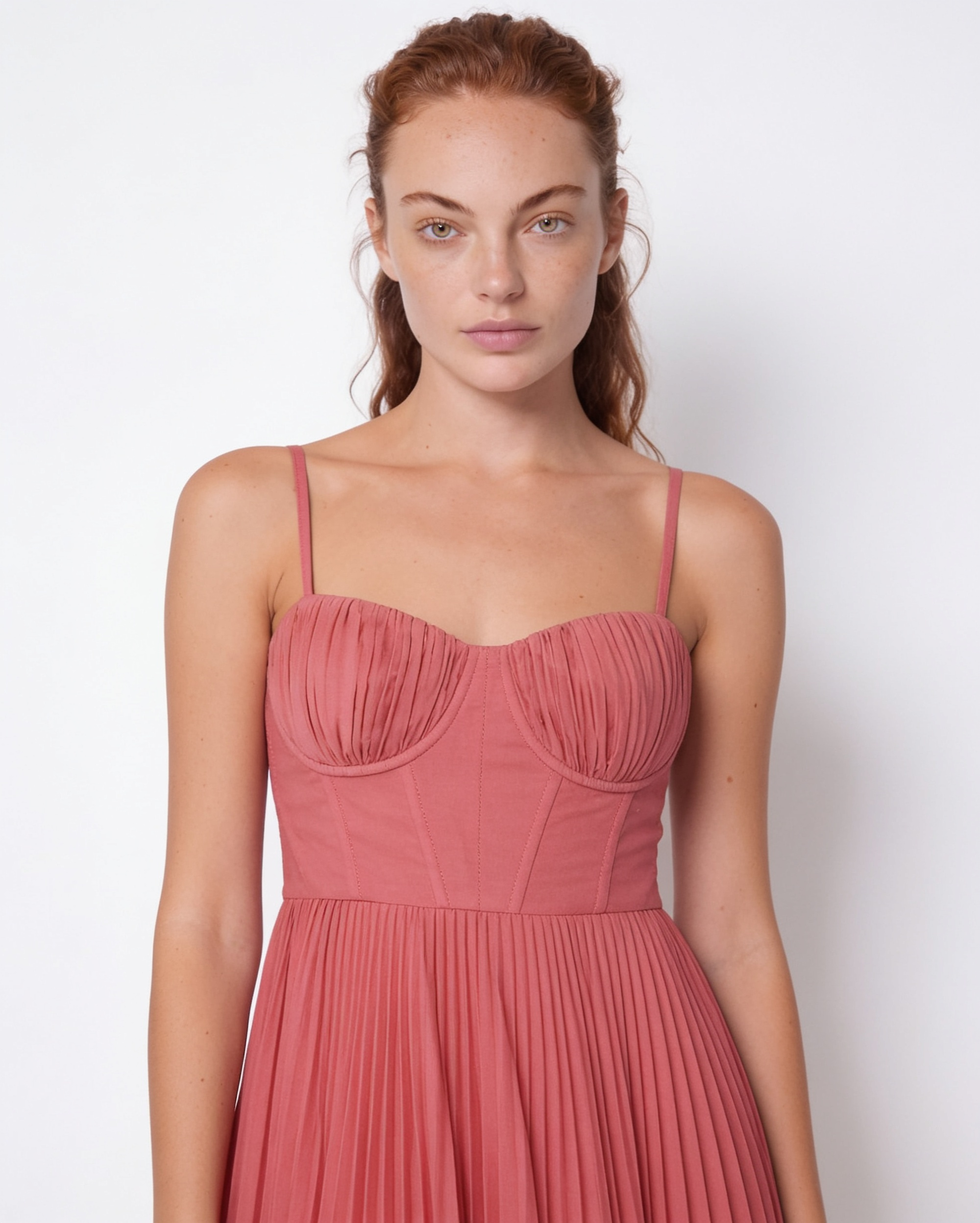 Evora Pleated Midi Dress