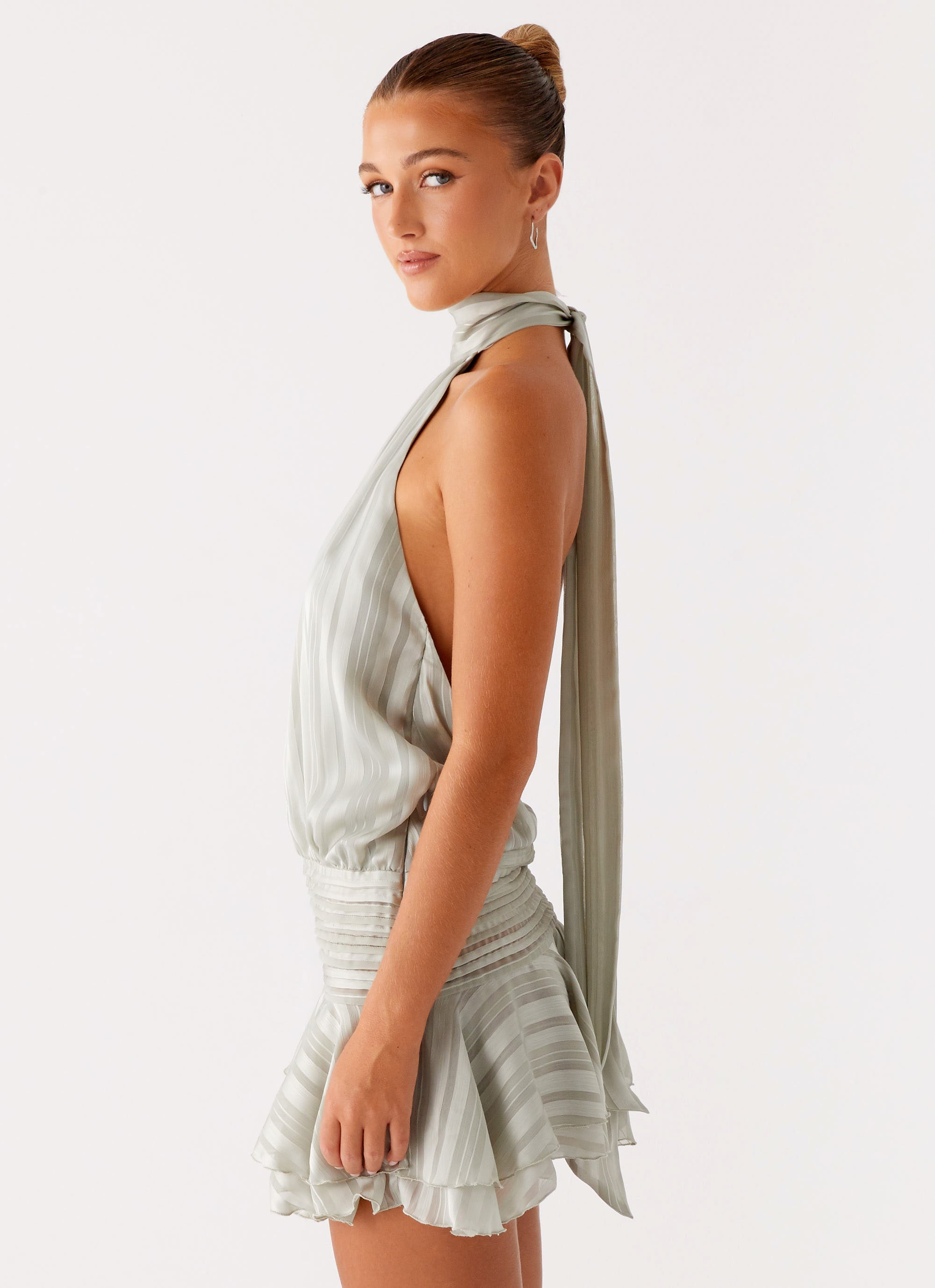 Willow Chiffon Halter Mini Dress
