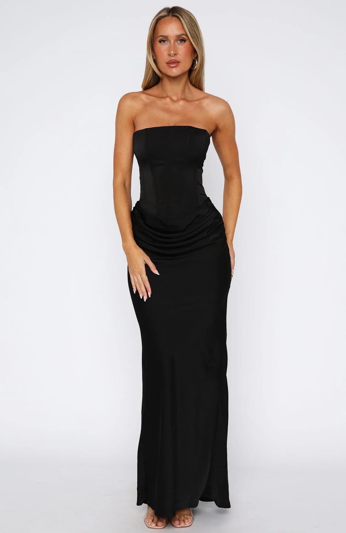Elodie Draped Corset Maxi Dress