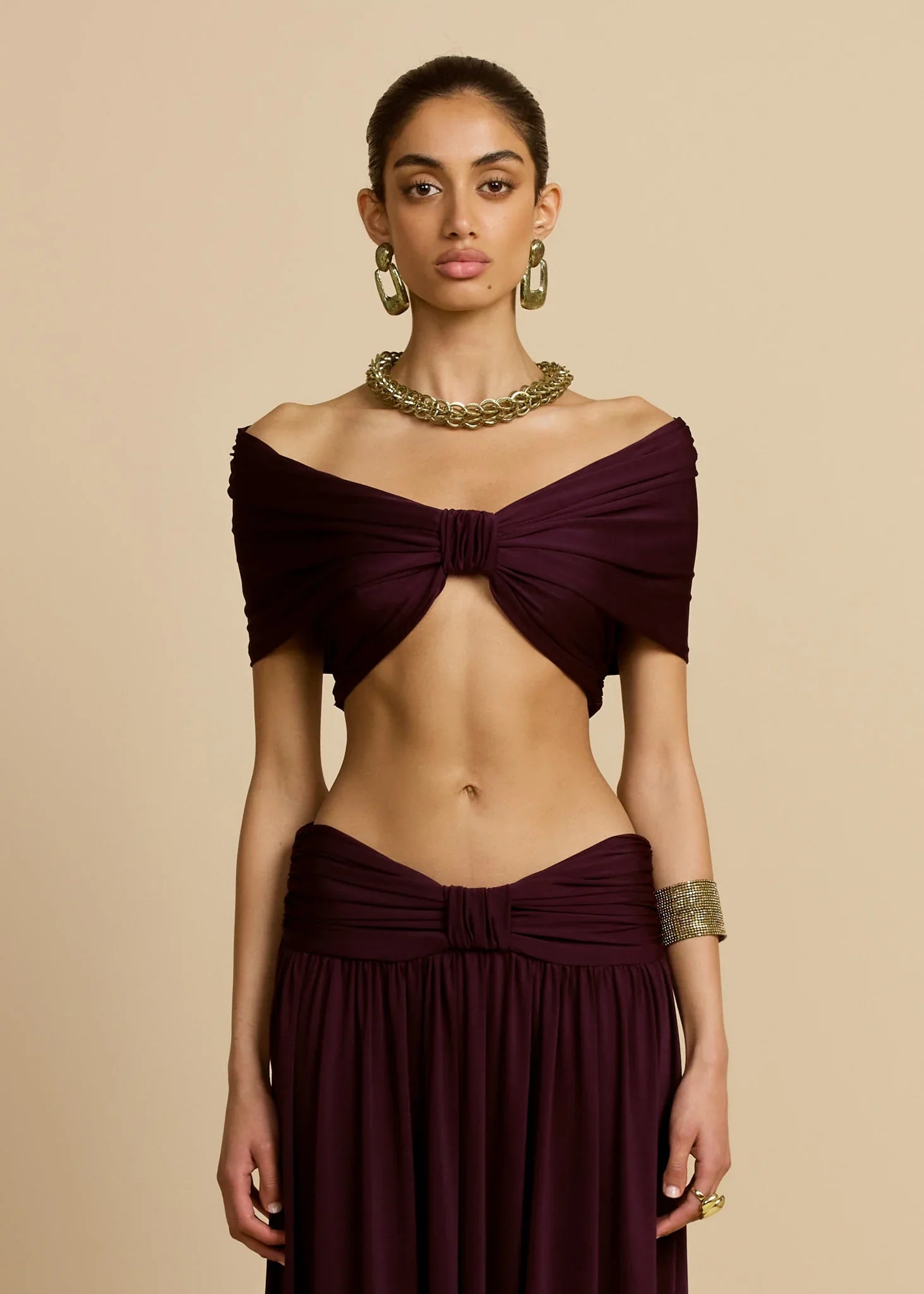 Alessia Ruched Off-Shoulder Top