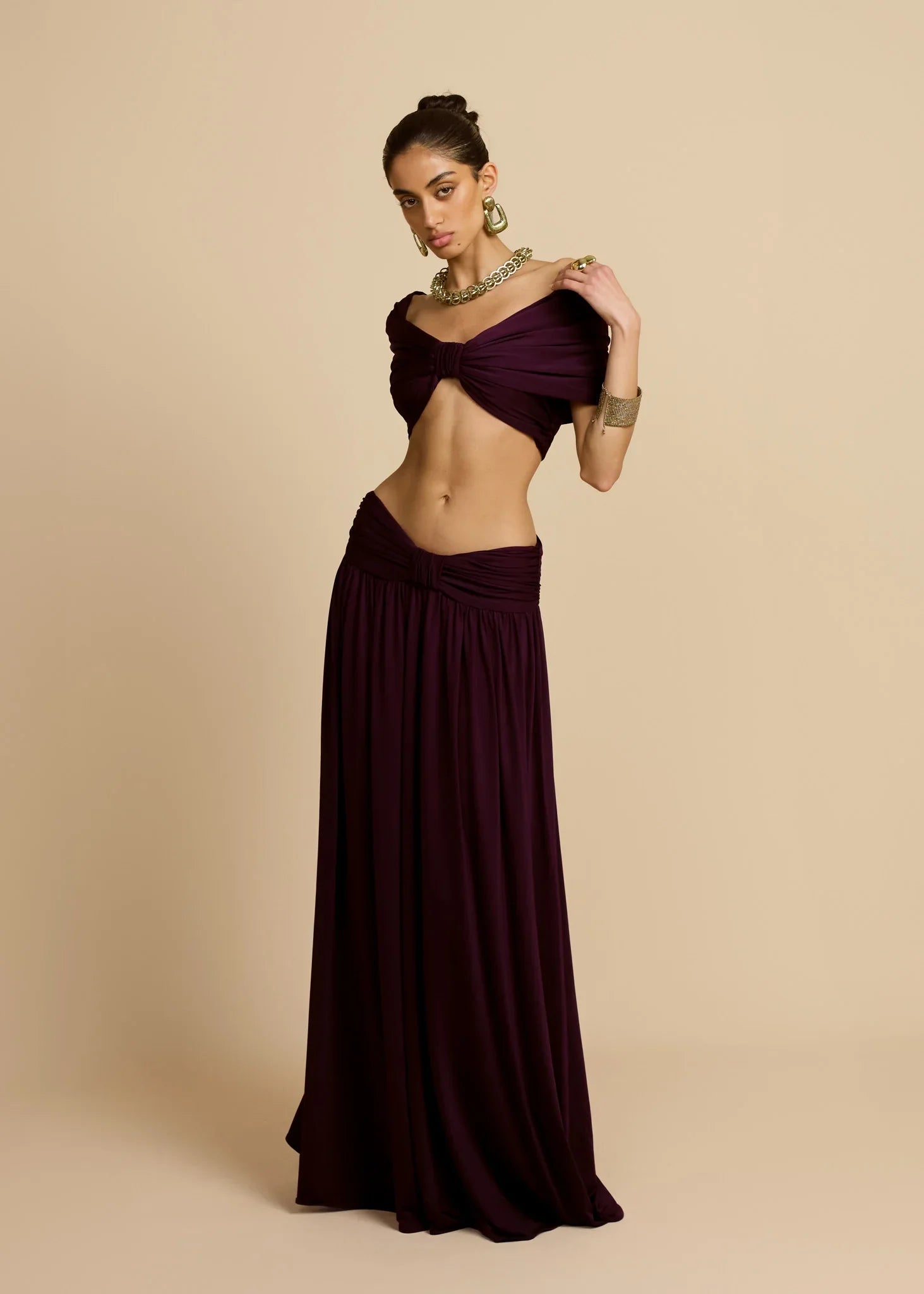 Alessia Ruched Maxi Skirt