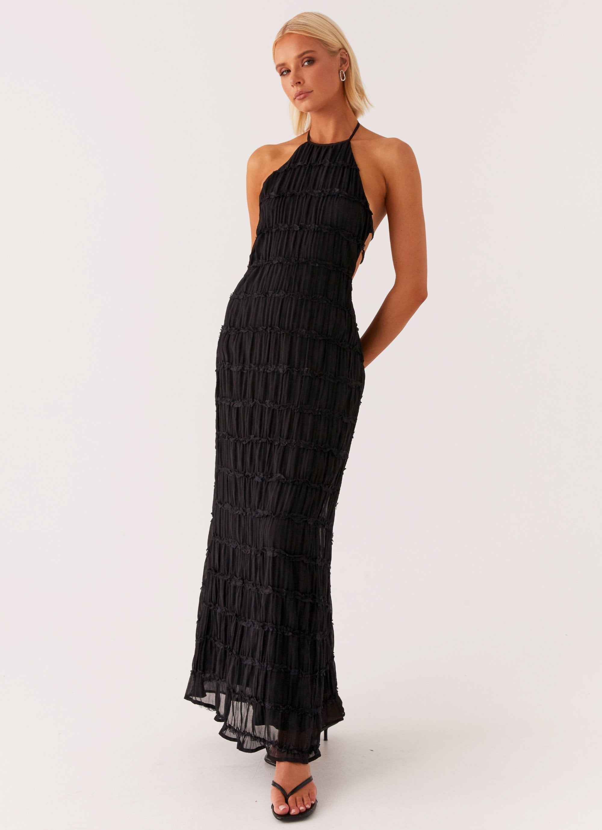 Aullie Lace Halter Maxi Dress