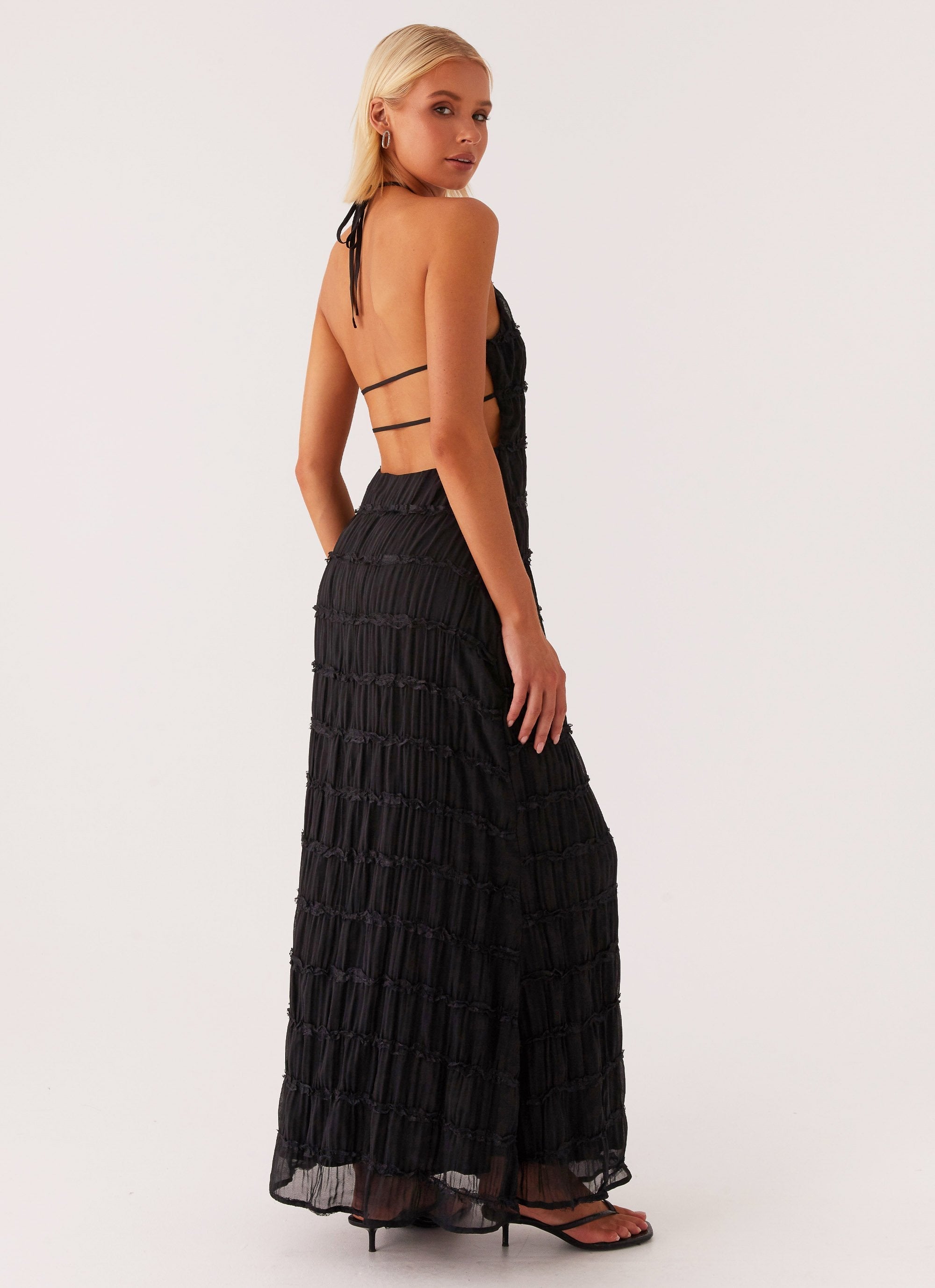 Aullie Lace Halter Maxi Dress