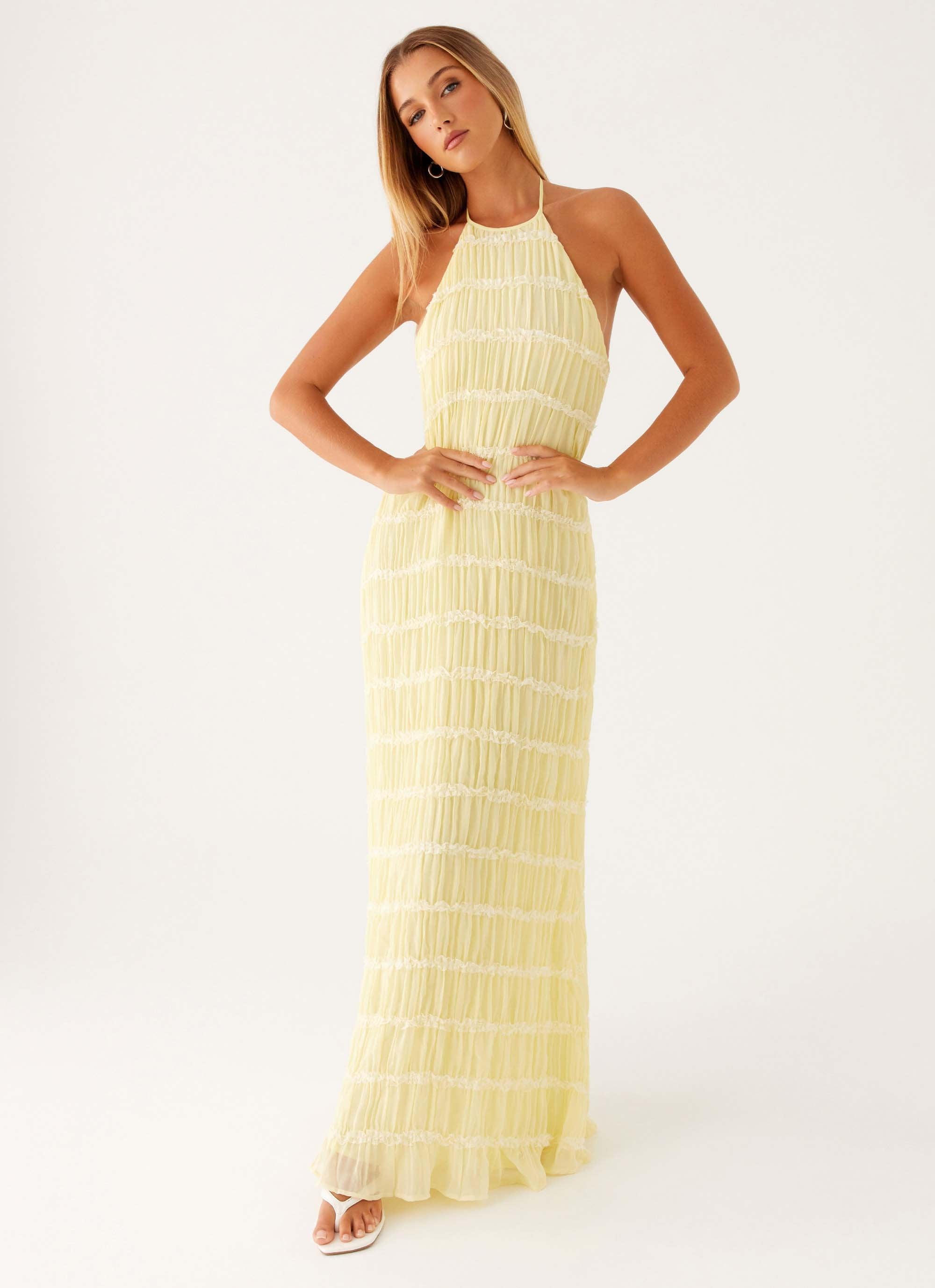 Aullie Lace Halter Maxi Dress