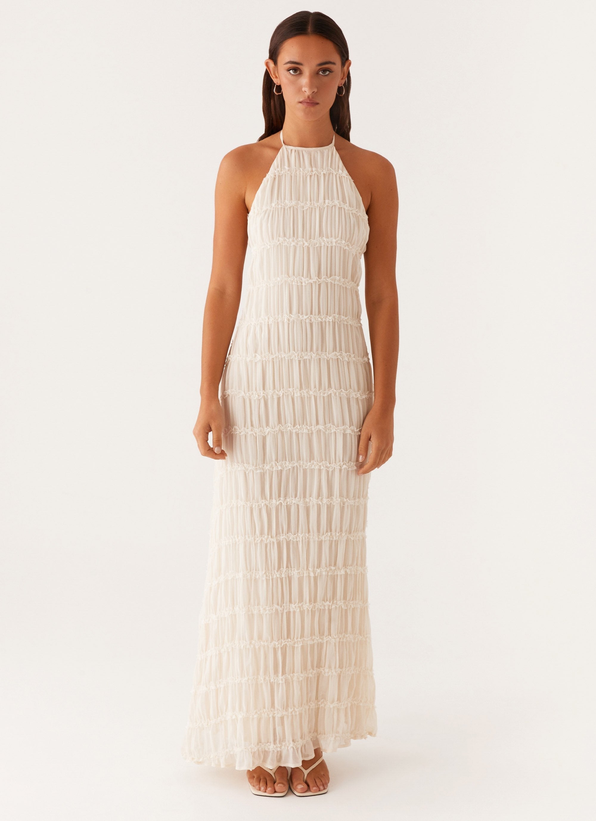 Aullie Lace Halter Maxi Dress