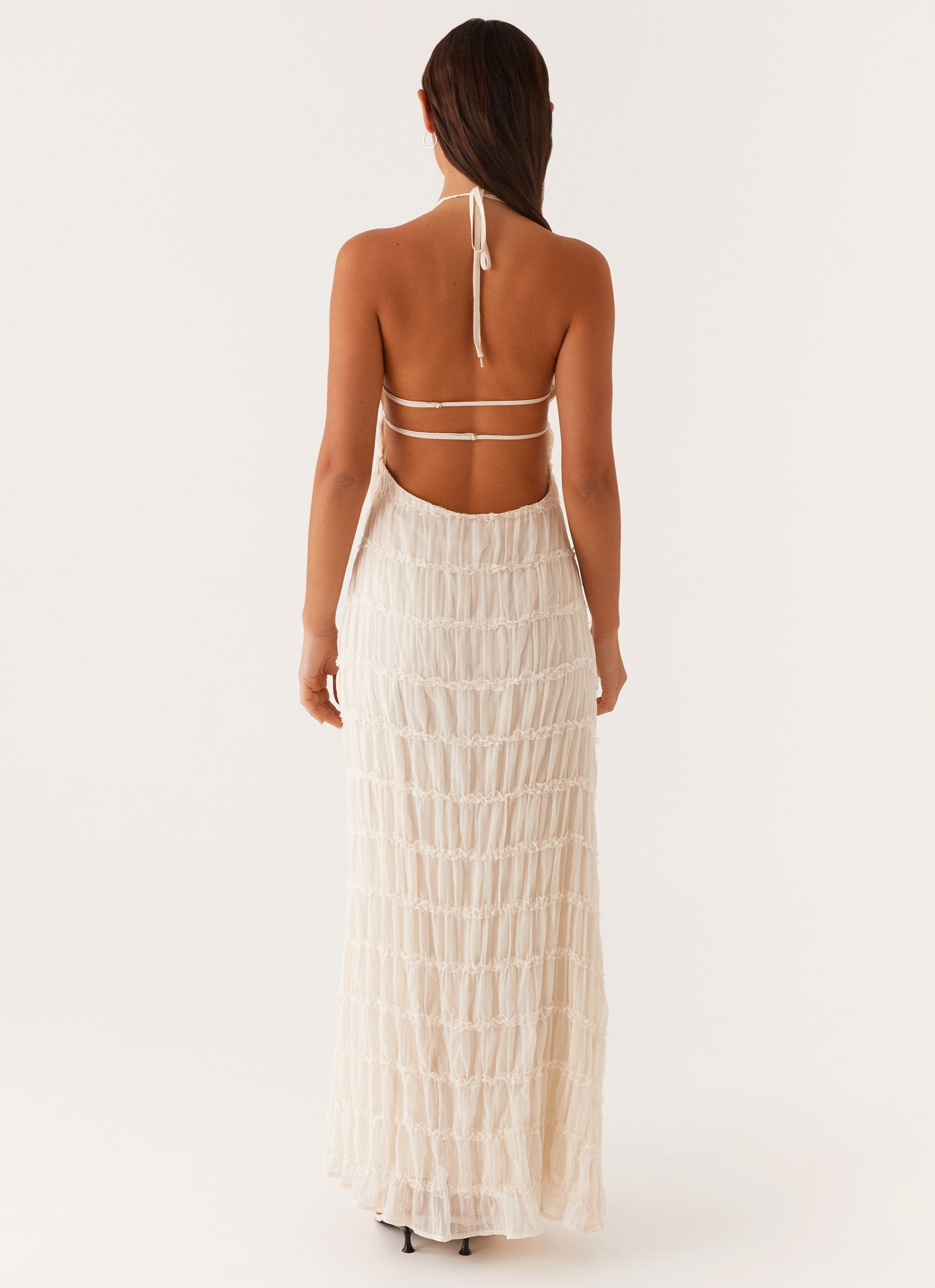 Aullie Lace Halter Maxi Dress