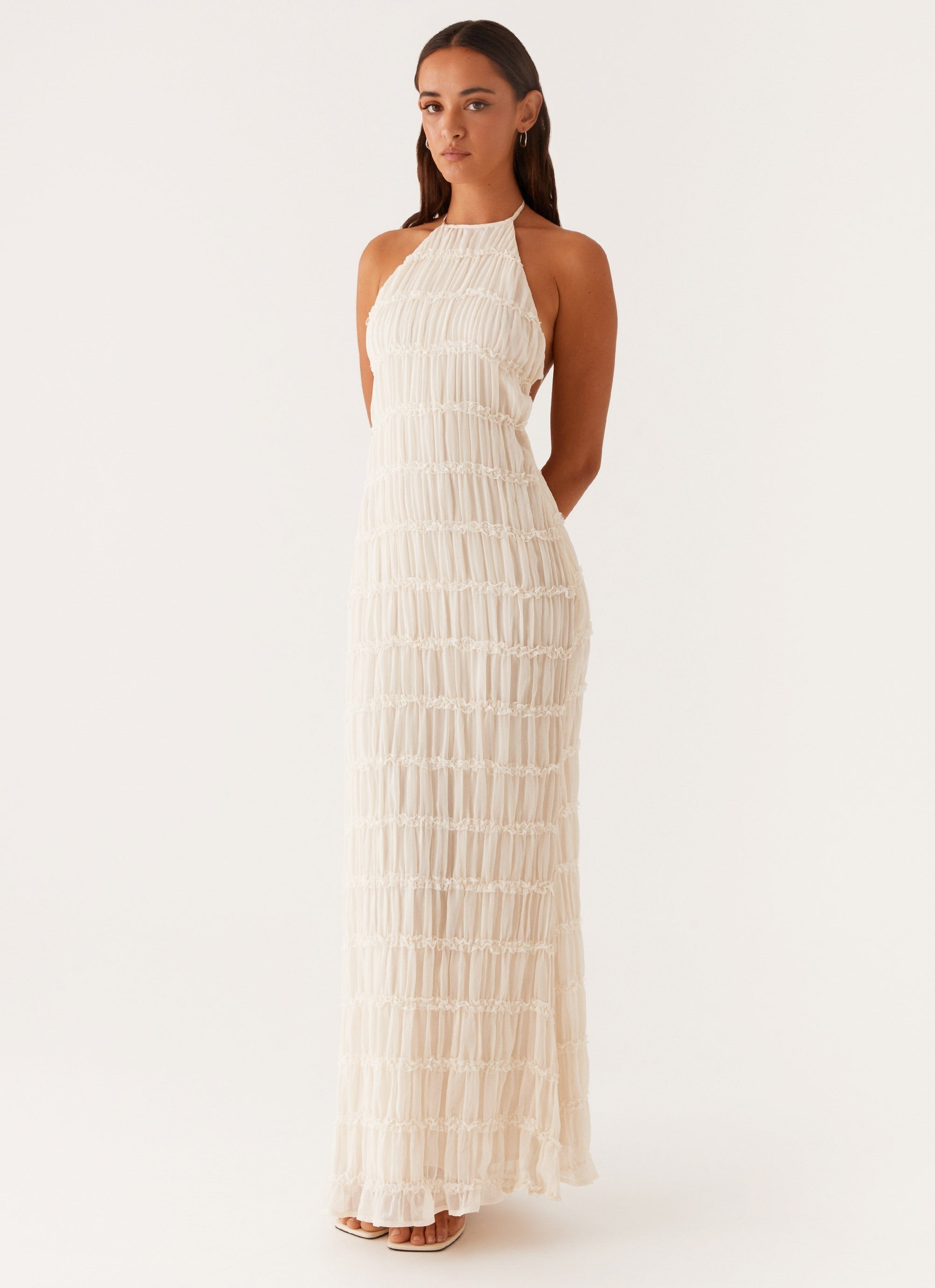 Aullie Lace Halter Maxi Dress