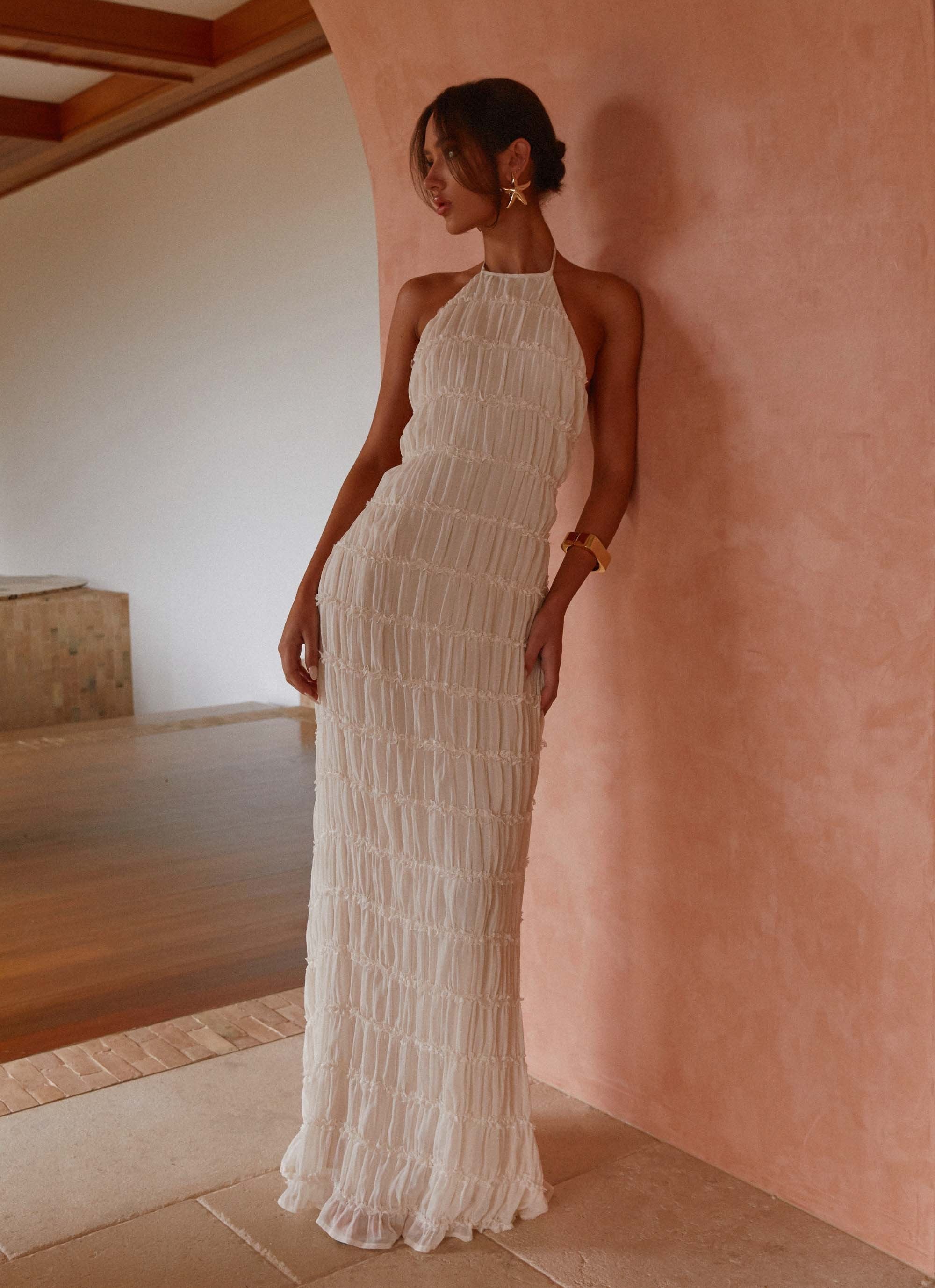 Aullie Lace Halter Maxi Dress