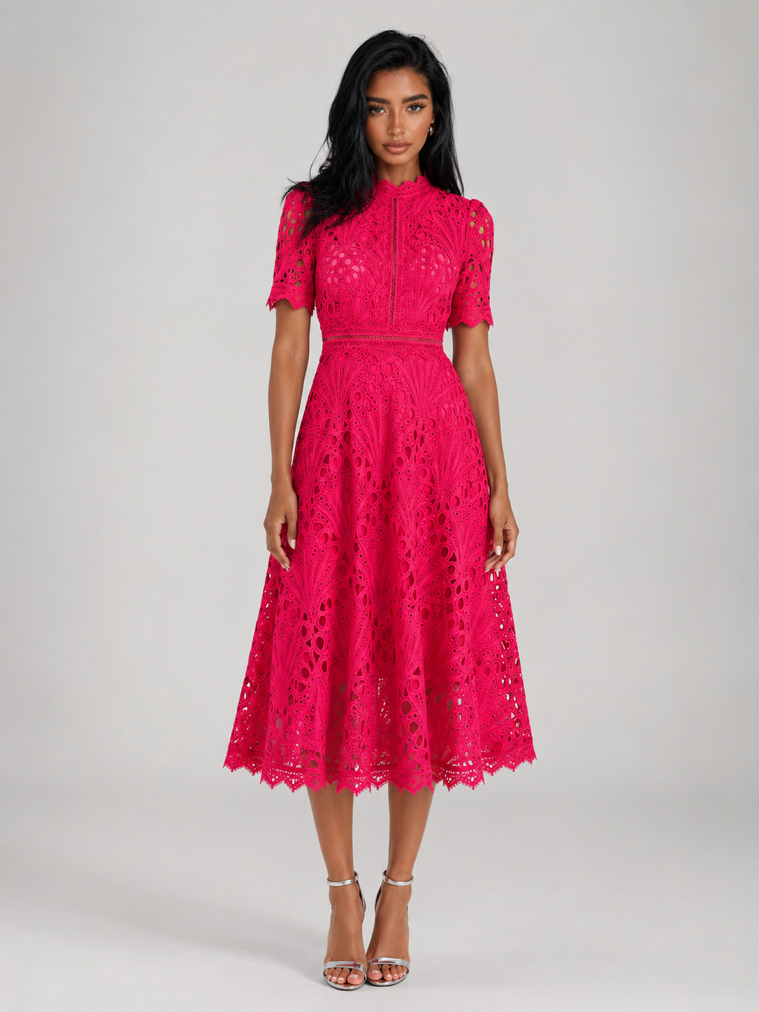 Elarine Lace Midi Dress