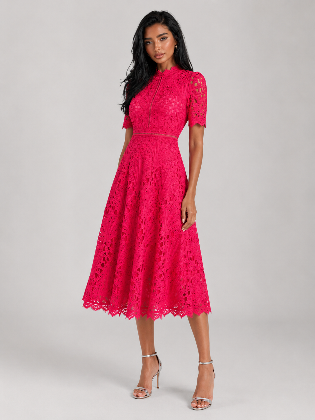 Elarine Lace Midi Dress