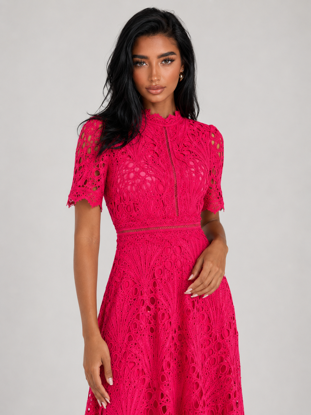 Elarine Lace Midi Dress