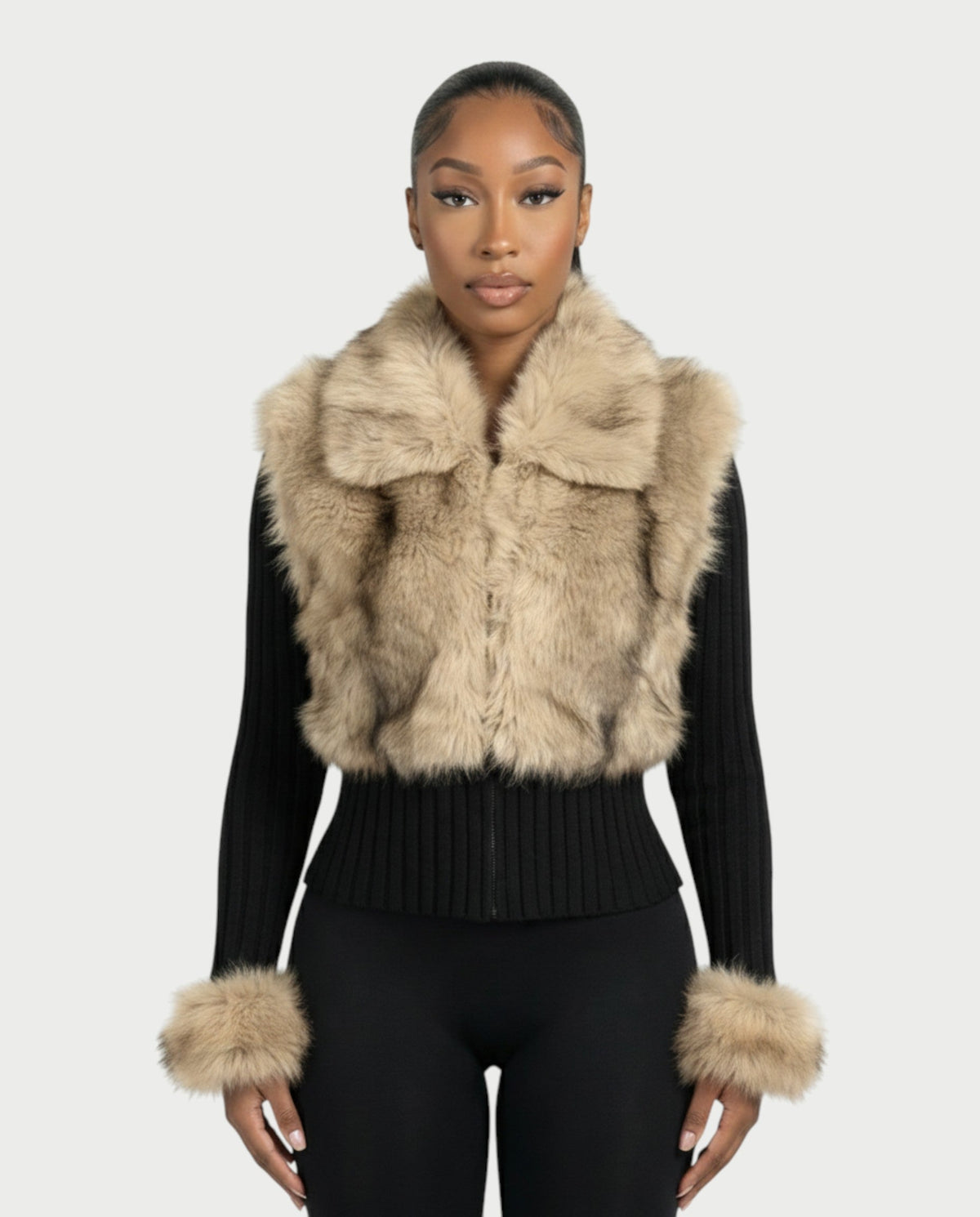 Ottilie Faux Fur Knit Jacket