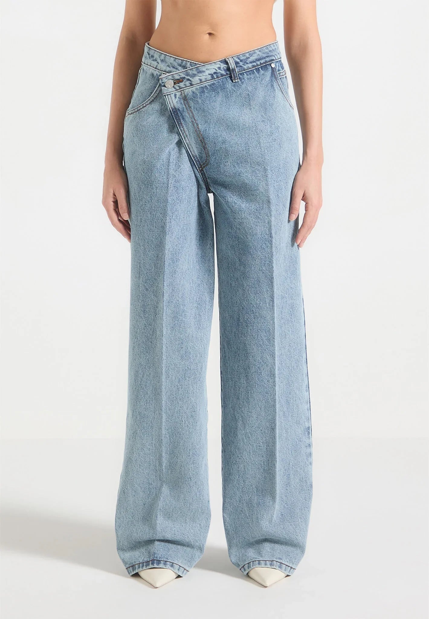 Ravien Wrap Waist Wide-Leg Denim