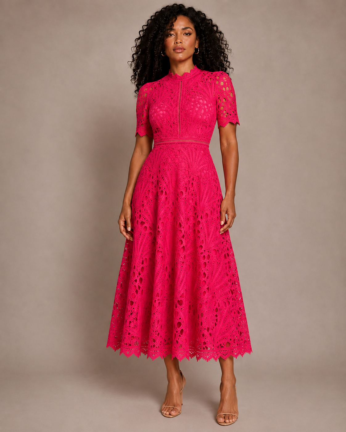 Elarine Lace Midi Dress