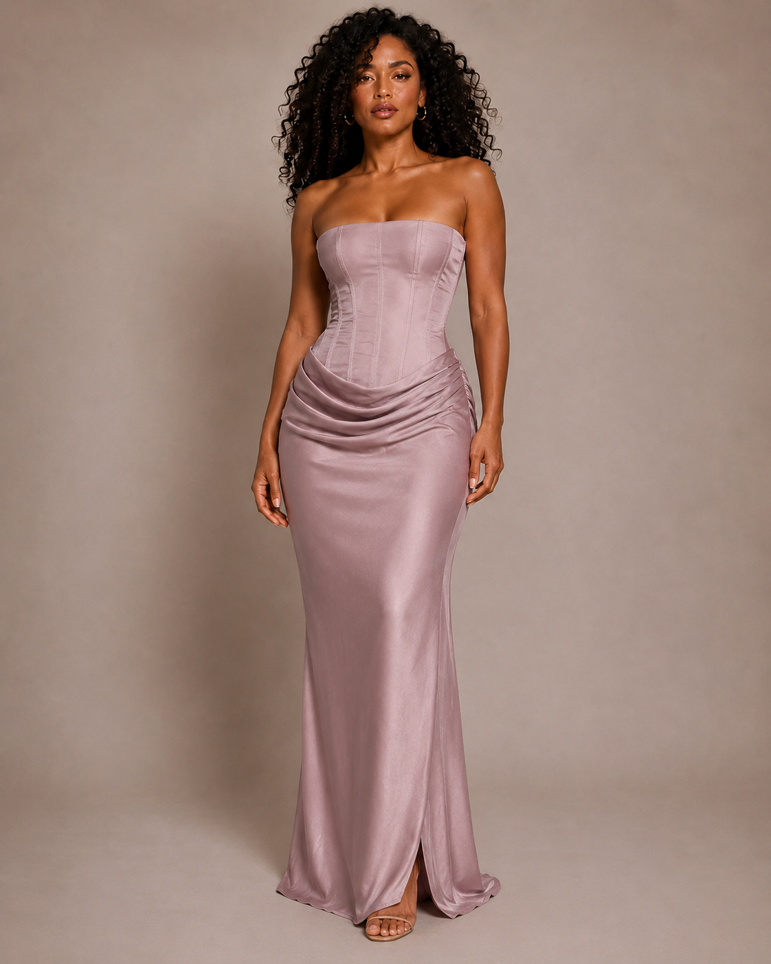 Elodie Draped Corset Maxi Dress