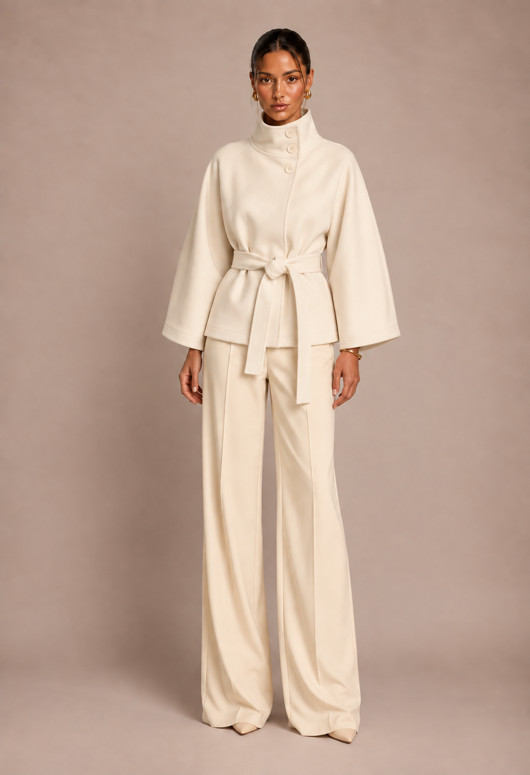 Aveline Belted Cape Coat