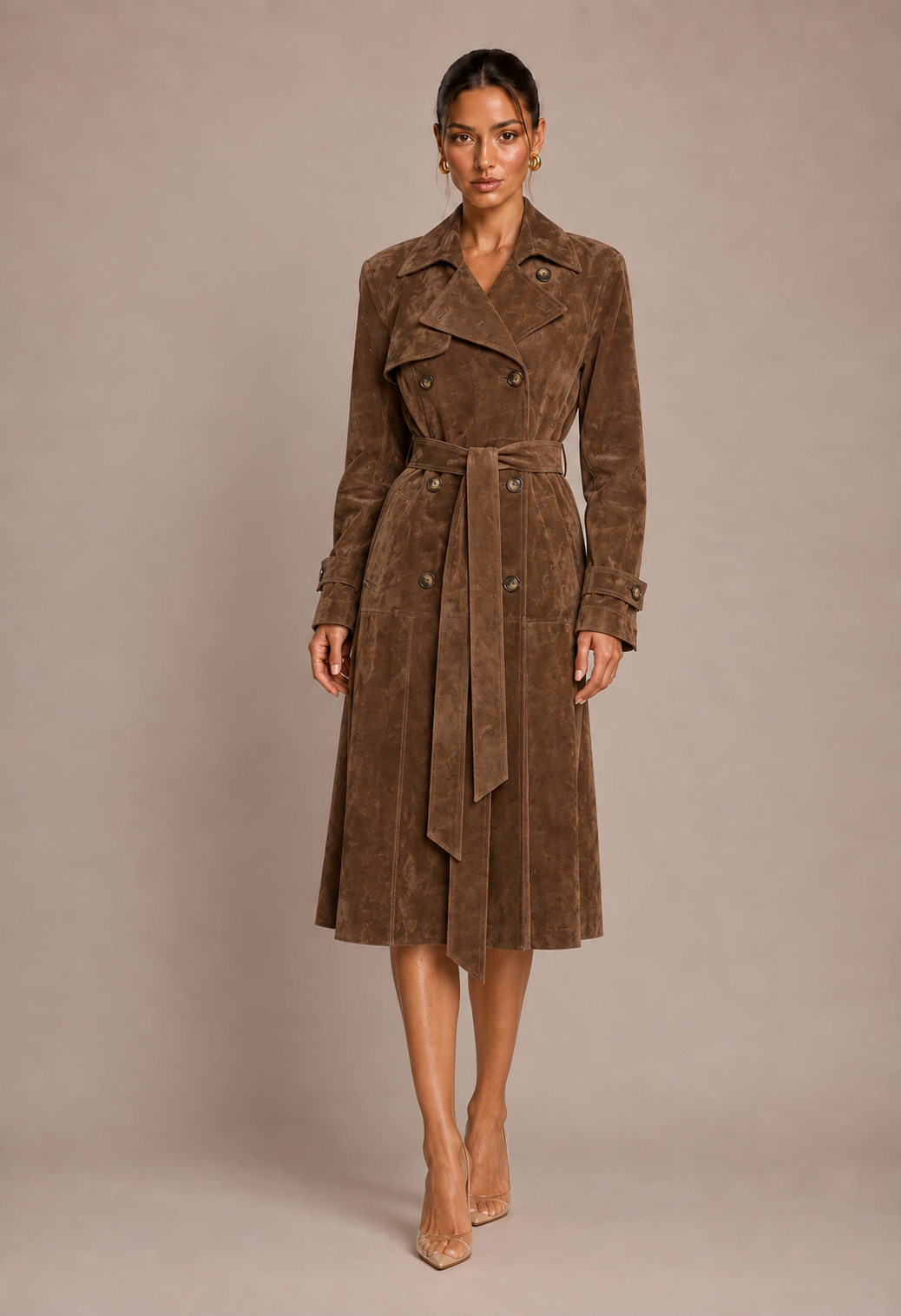 Seraphine Suede Trench Coat