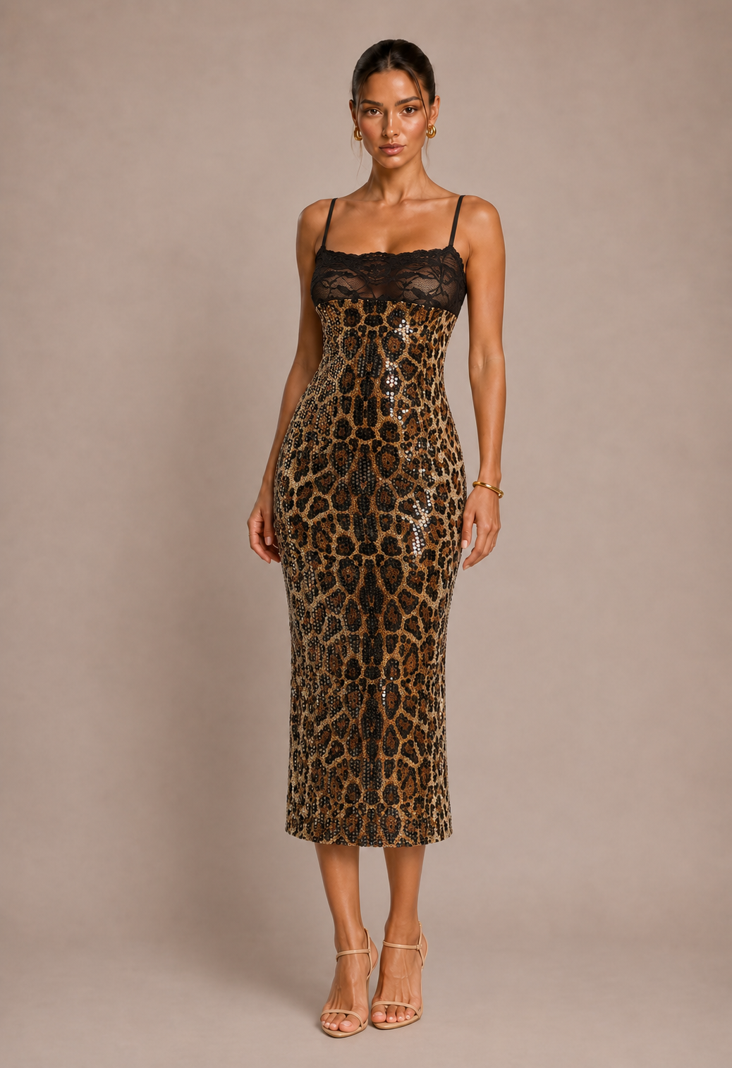 Pamela Leopard Midi Dress