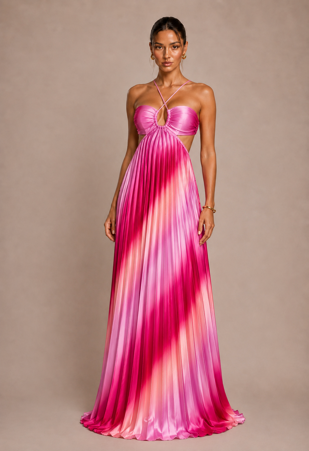 Velmora Pleated Maxi Dress