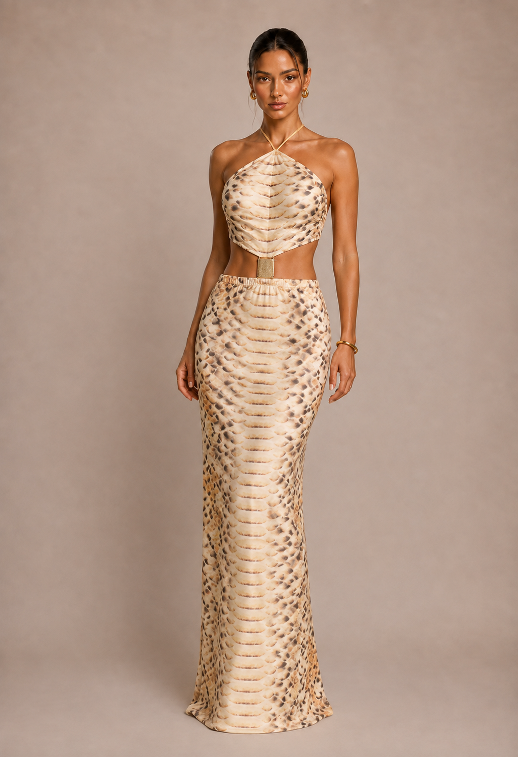 Zaviera Halter Maxi Dress