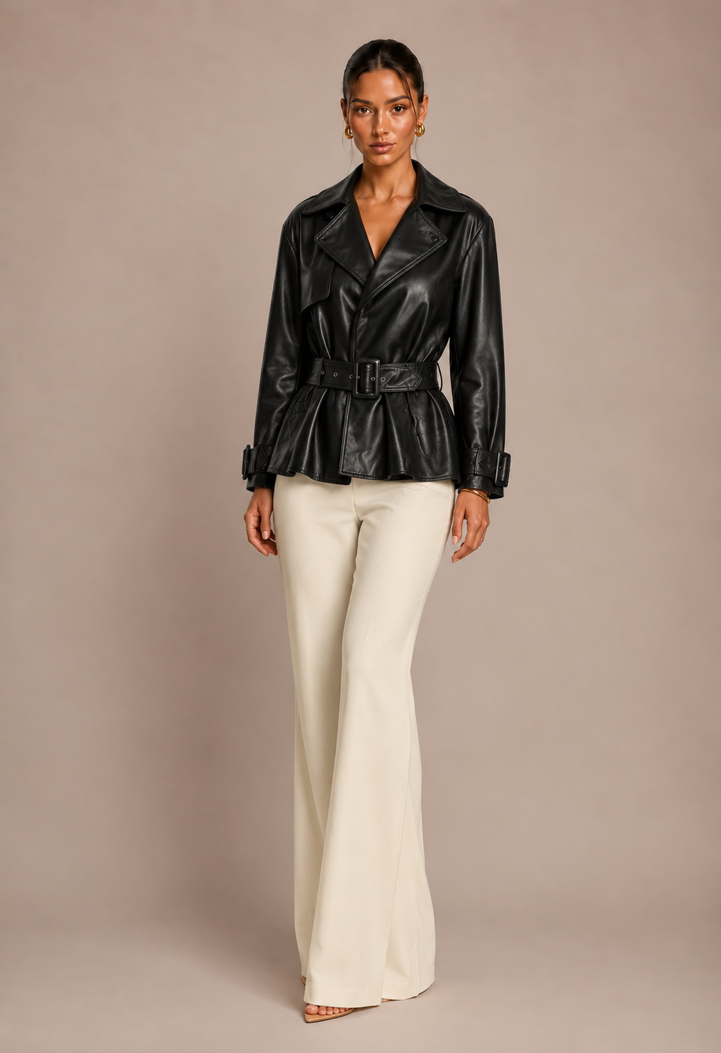 Seraphina Peplum Leather Jacket