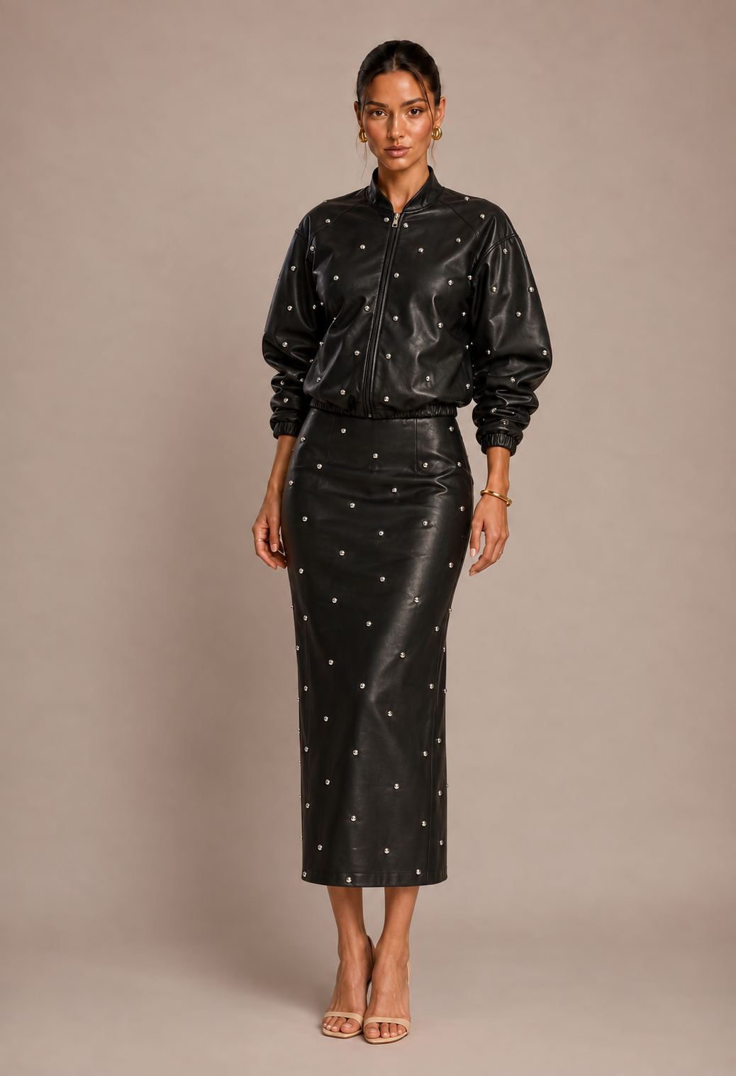 Sylvie Studded Pencil Skirt