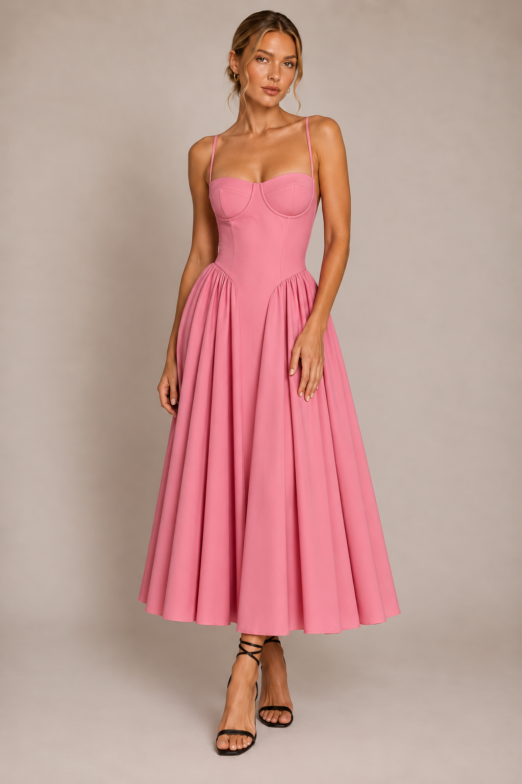 Marivelle Satin Midi Dress