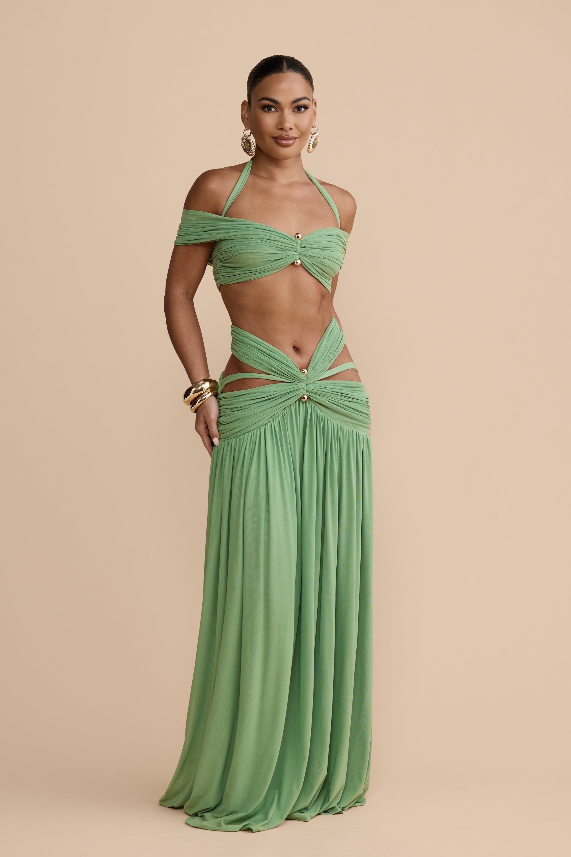 Savelinne Draped Maxi Set