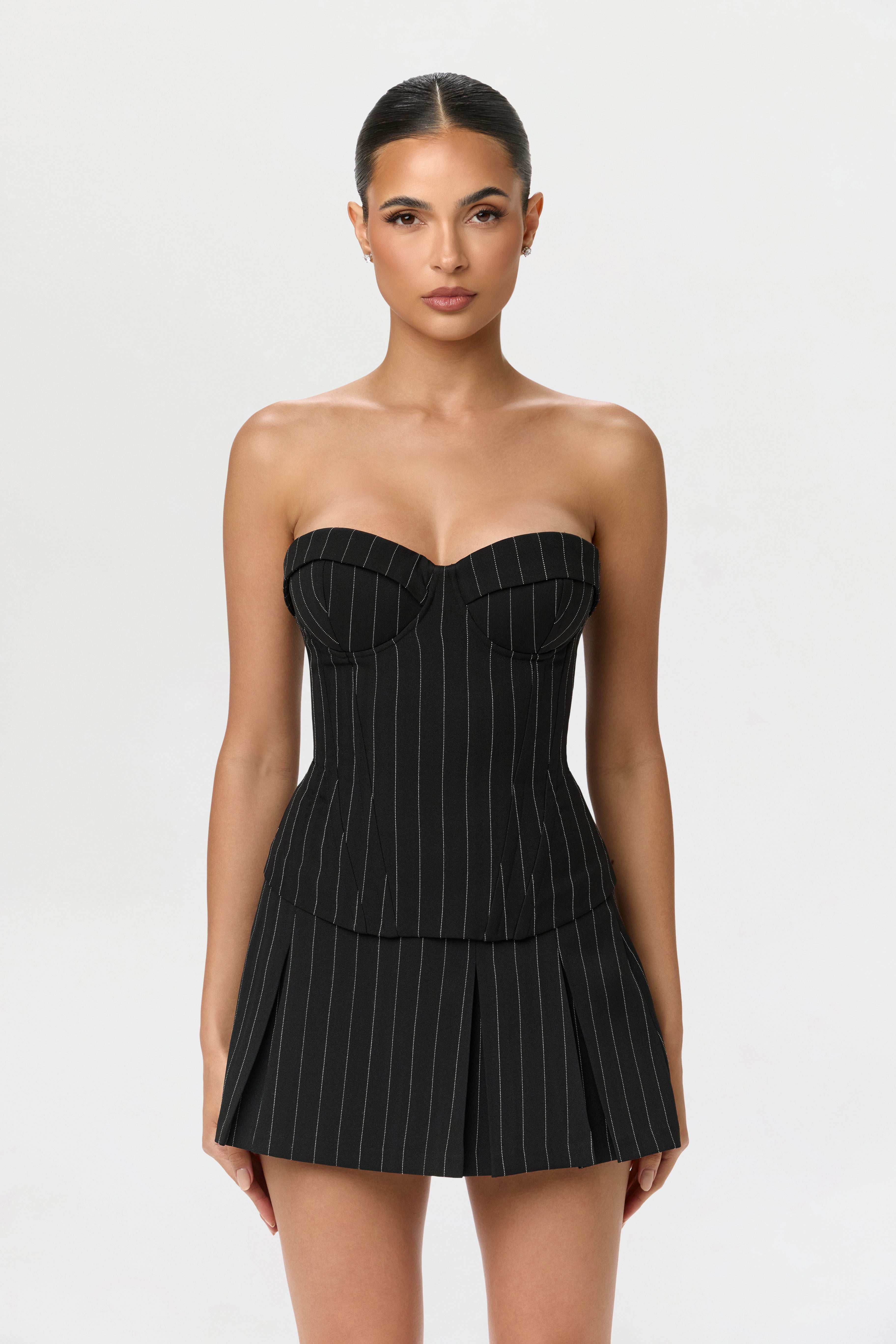 Pinstripe Bustier Set