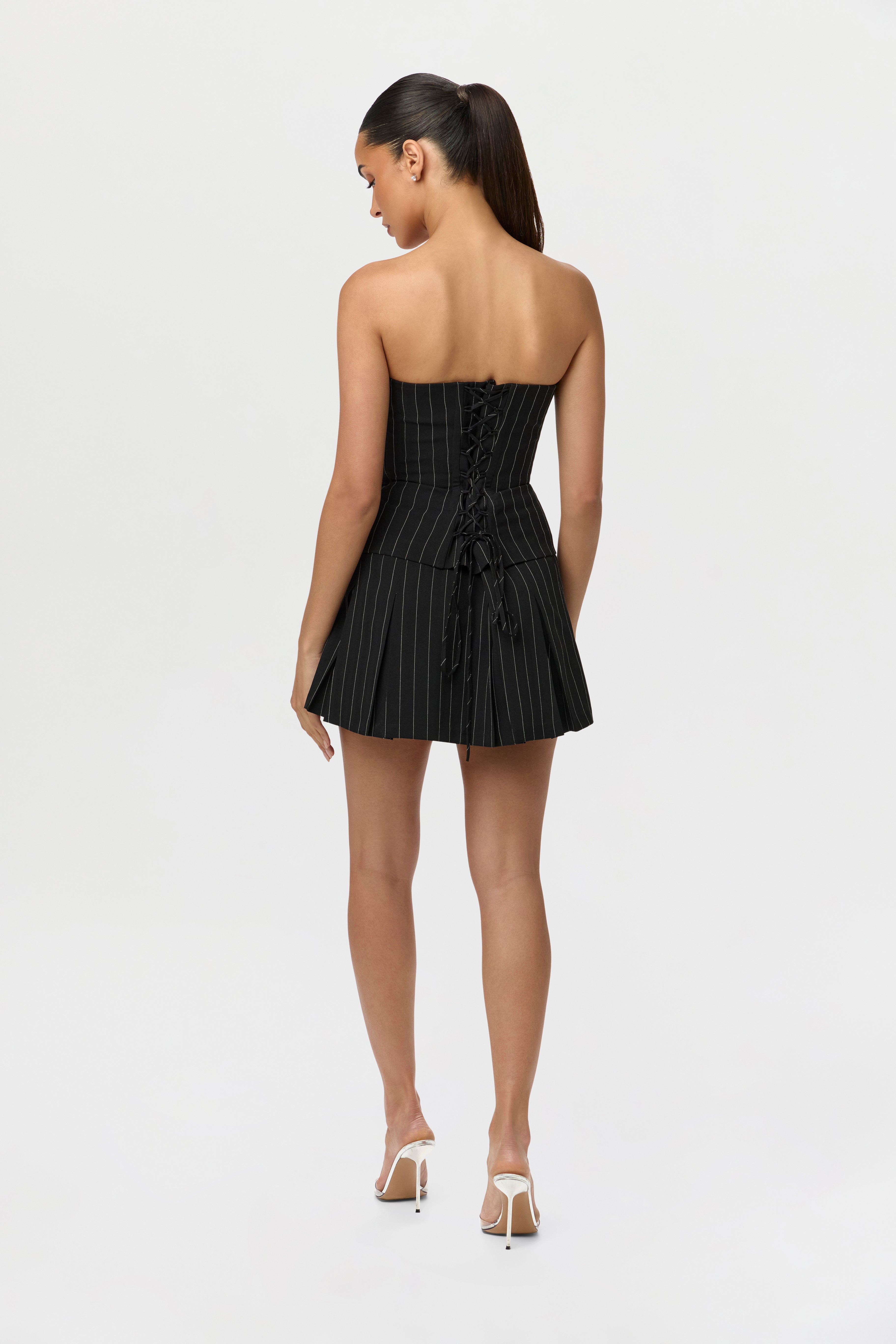 Pinstripe Bustier Set