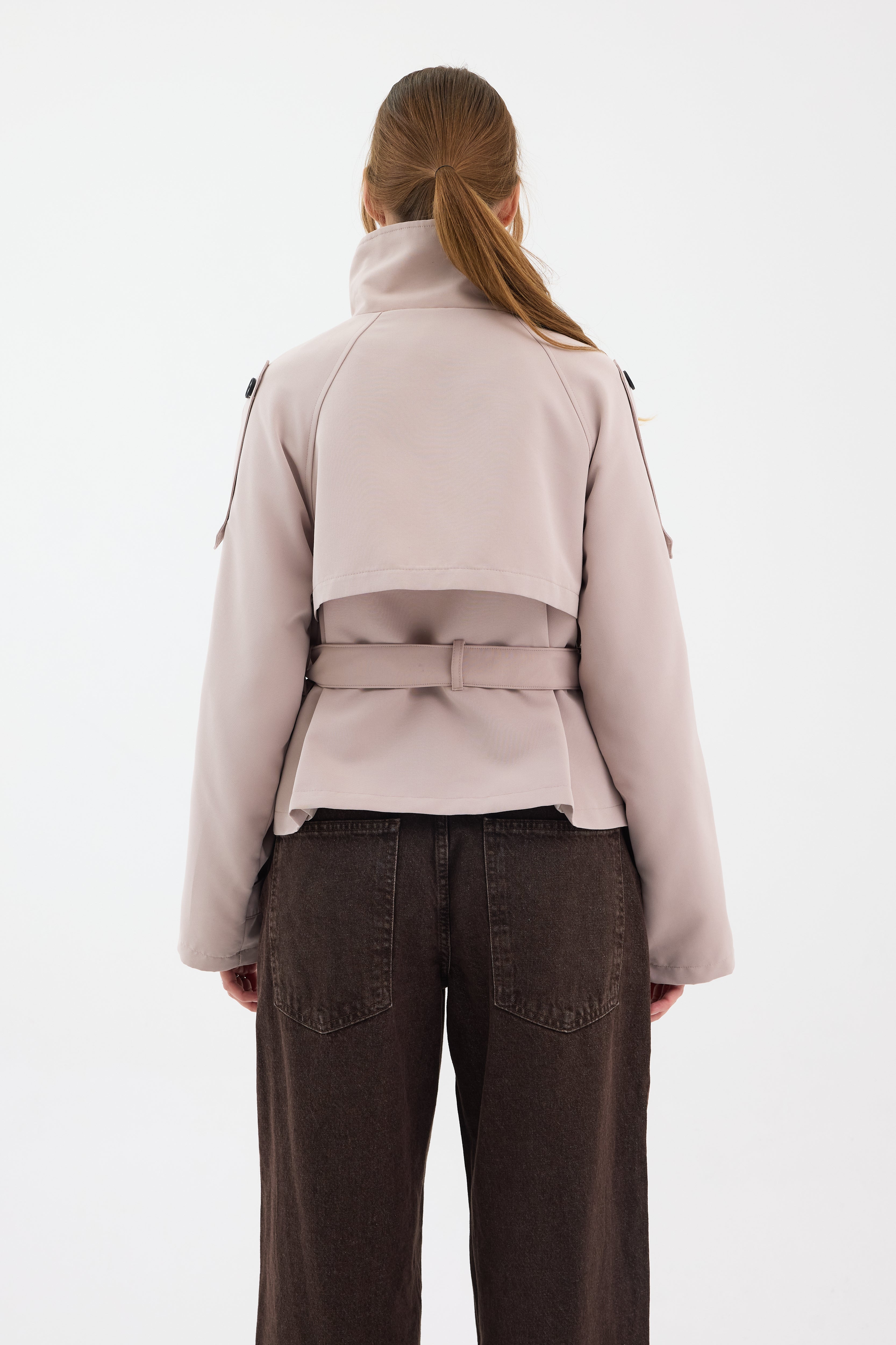 Elara Cropped Trench Coat