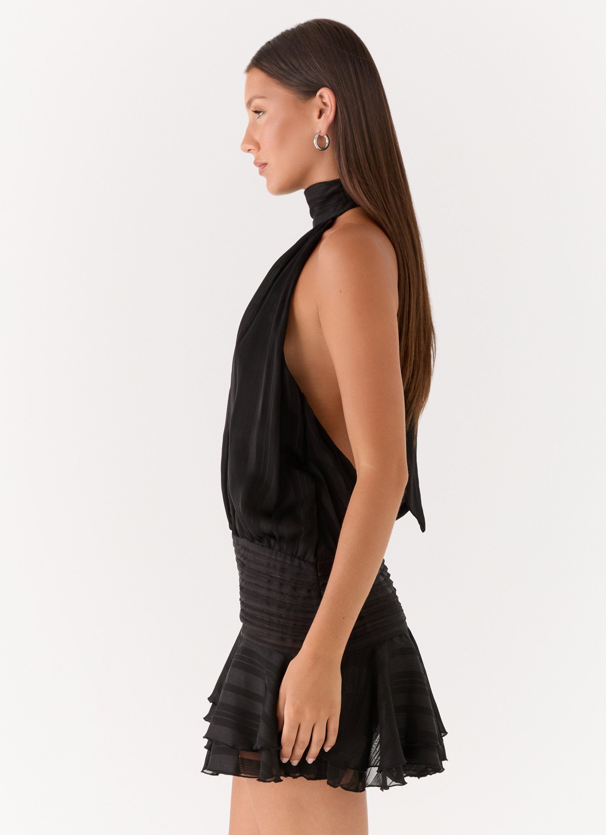 Willow Chiffon Halter Mini Dress