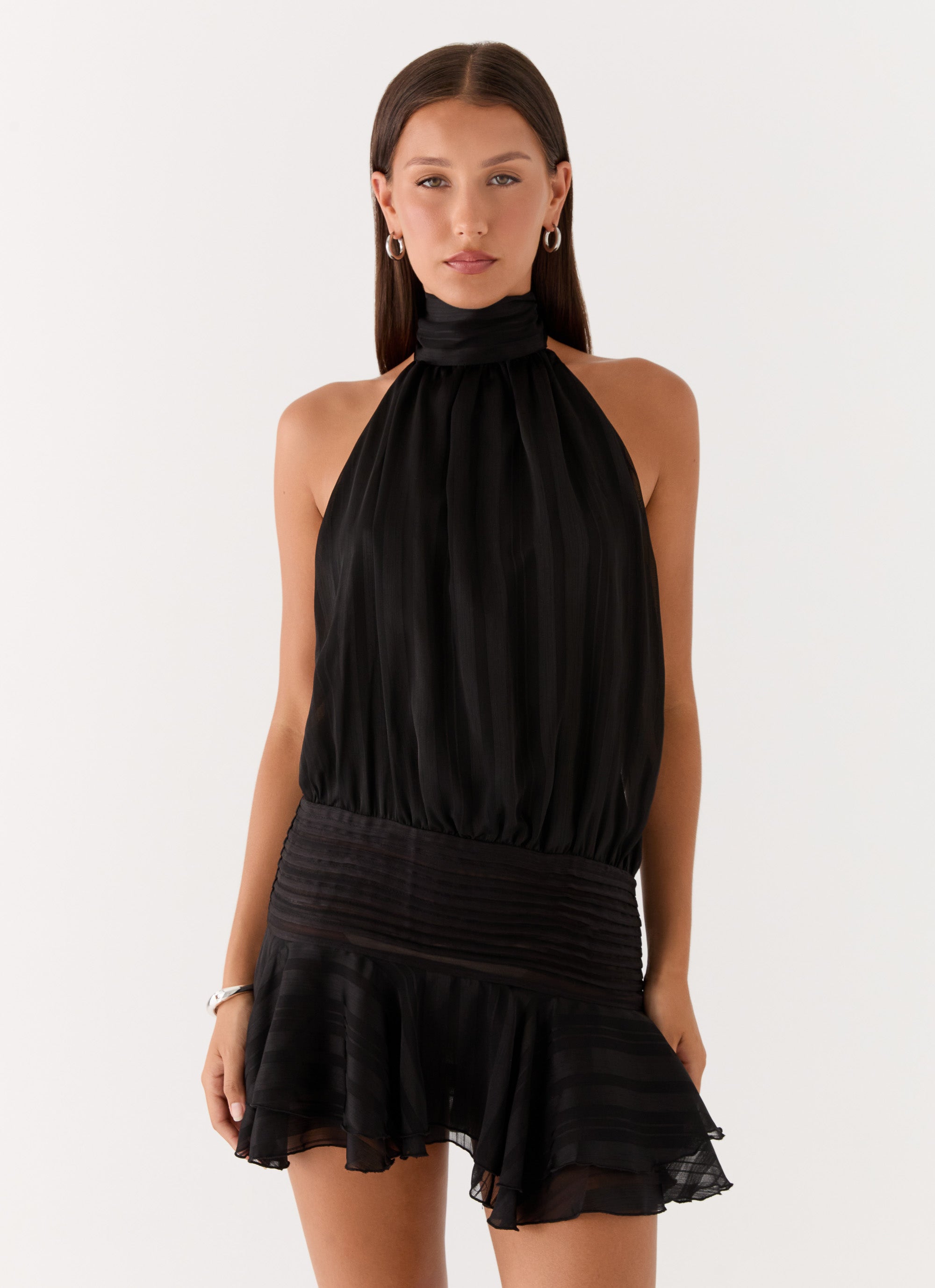 Willow Chiffon Halter Mini Dress