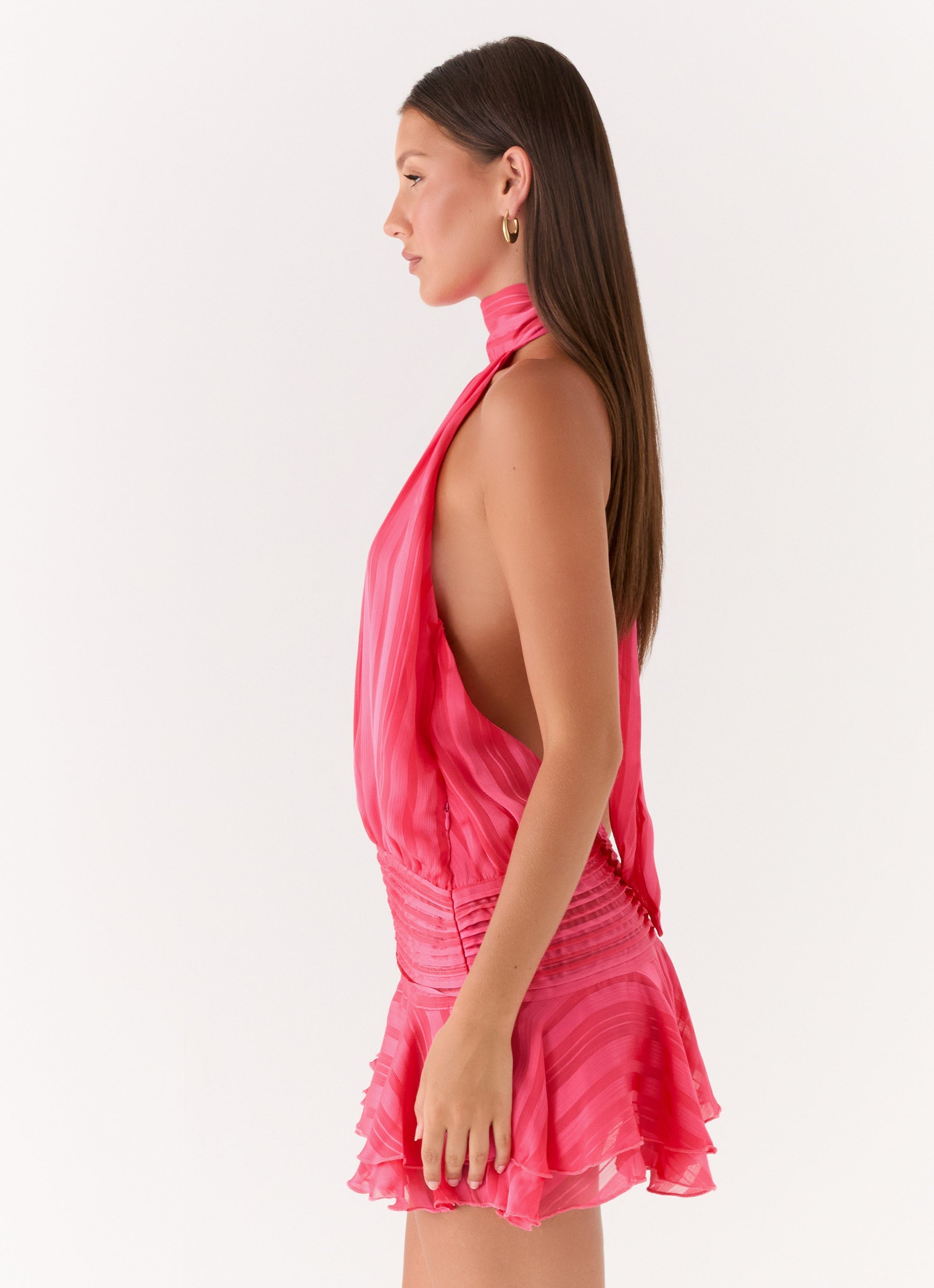 Willow Chiffon Halter Mini Dress